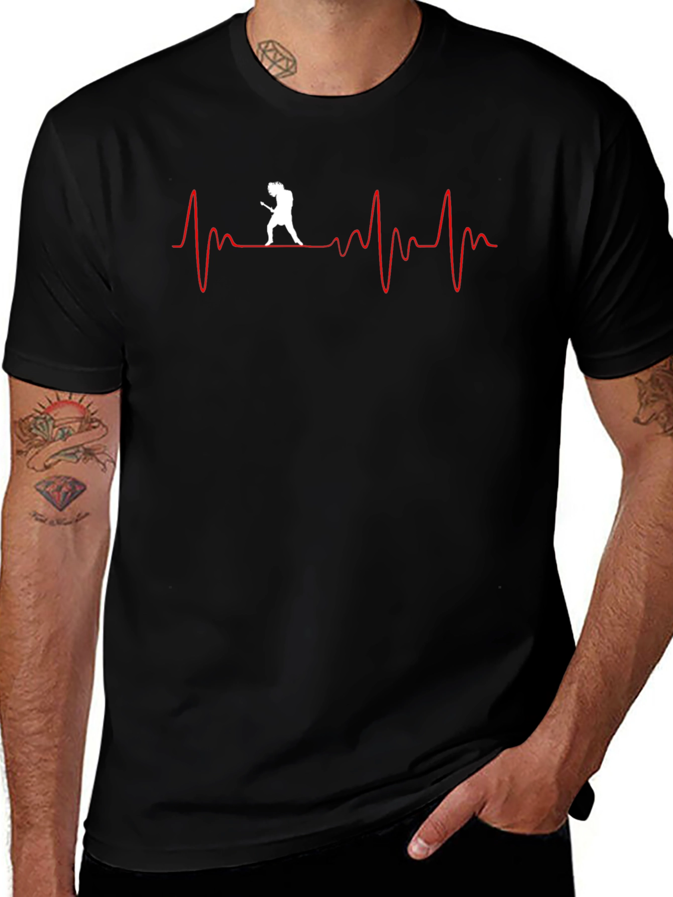Guitar Heartbeat Graphic T-Shirt