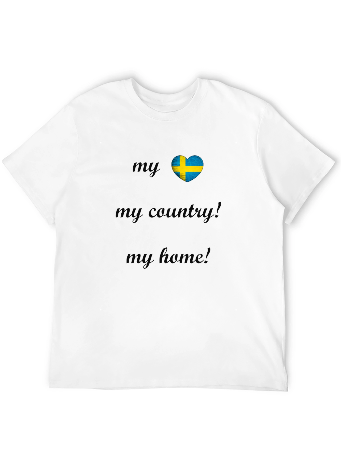 Sweden Flag Heart T-Shirt - My Country My Home
