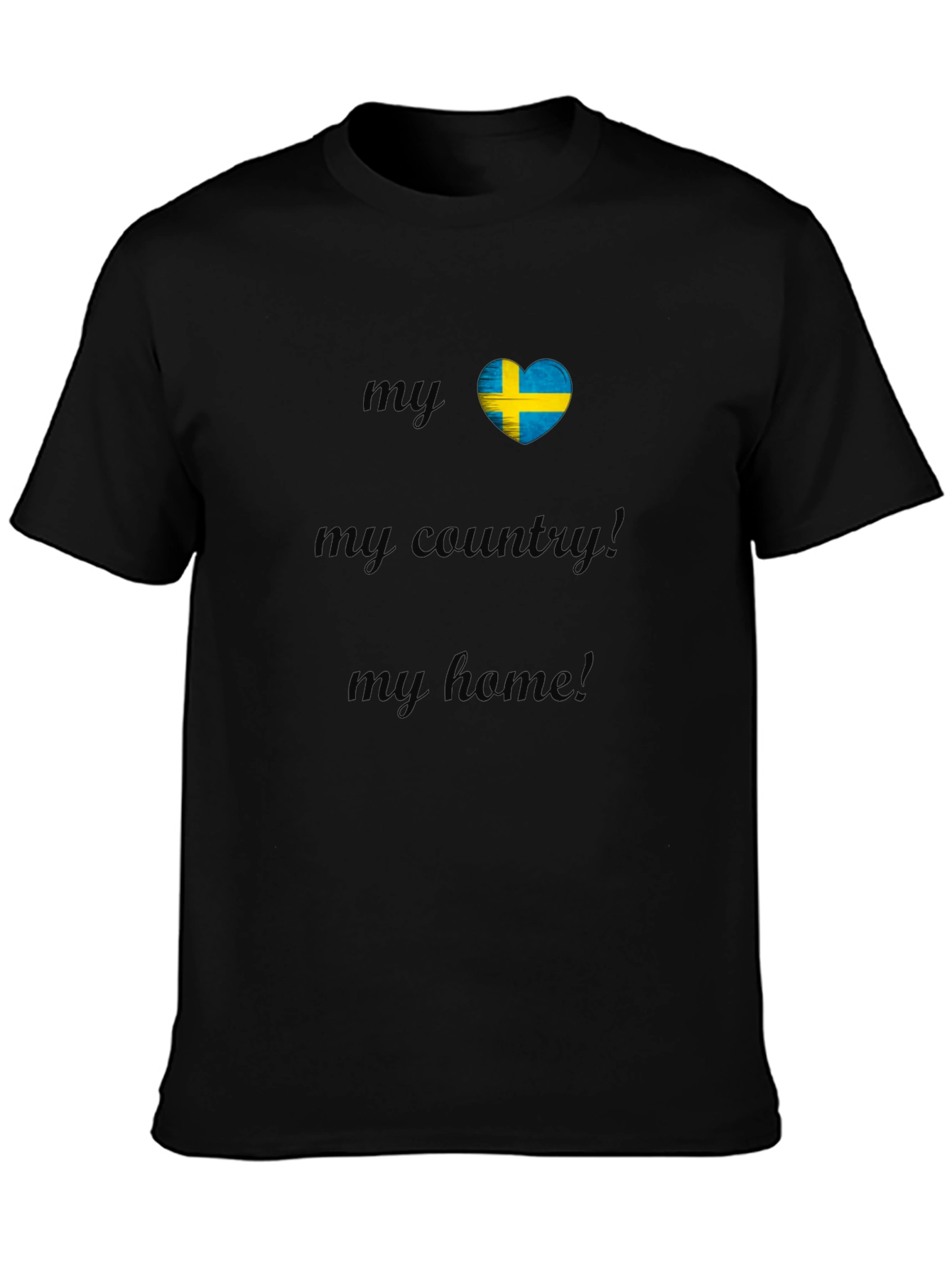 Sweden Flag Heart T-Shirt - My Country My Home