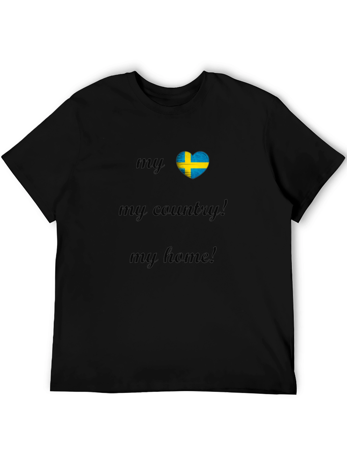 Sweden Flag Heart T-Shirt - My Country My Home