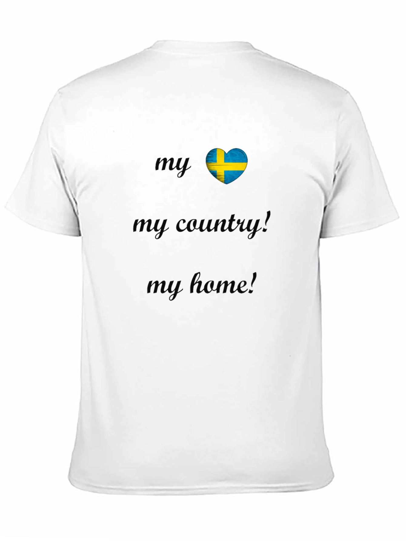 Sweden Flag Heart T-Shirt - My Country My Home