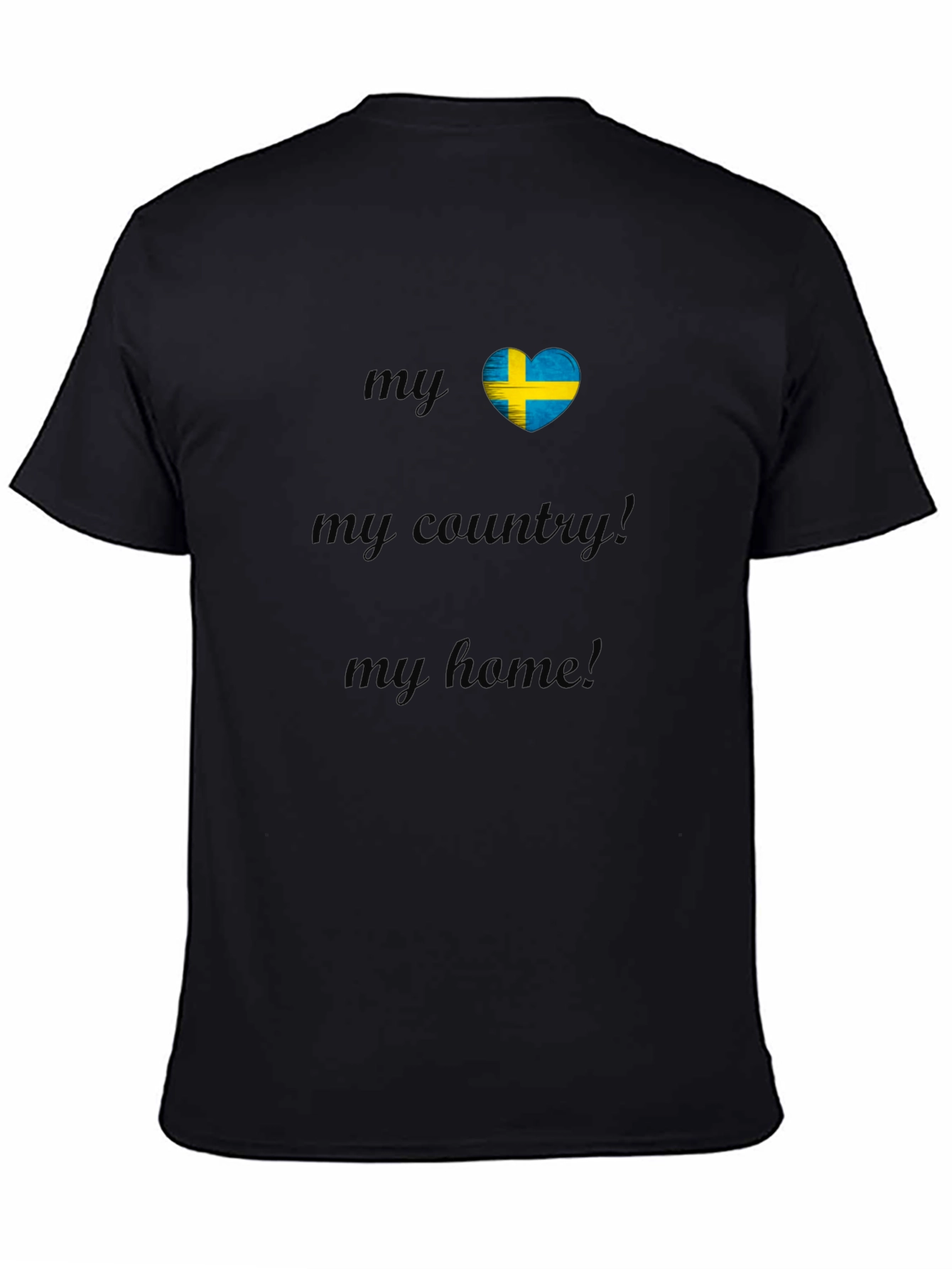 Sweden Flag Heart T-Shirt - My Country My Home