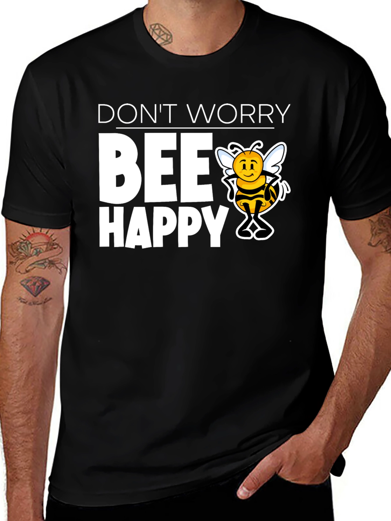 Dont Worry BEE Happy Graphic T-Shirt