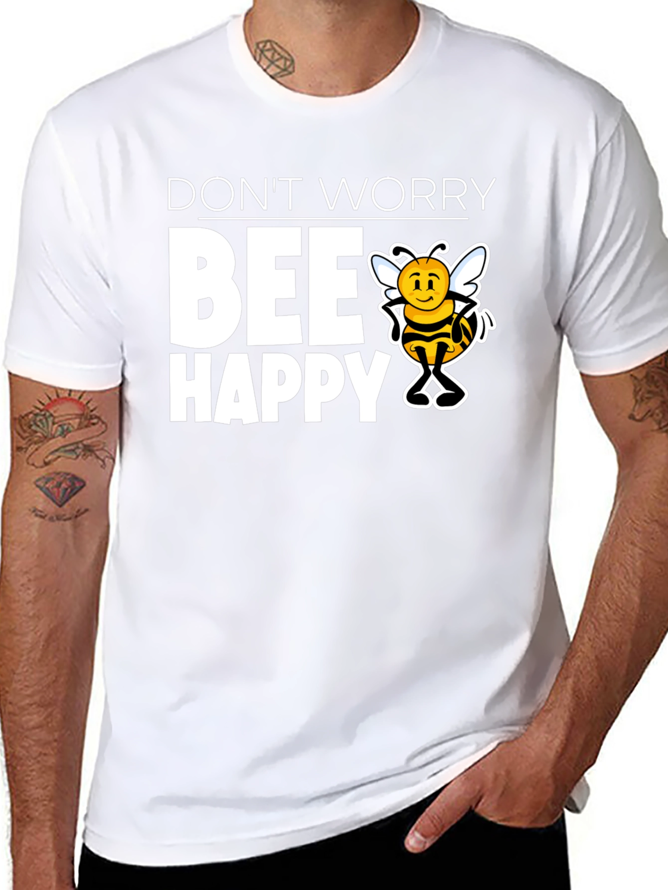 Dont Worry BEE Happy Graphic T-Shirt
