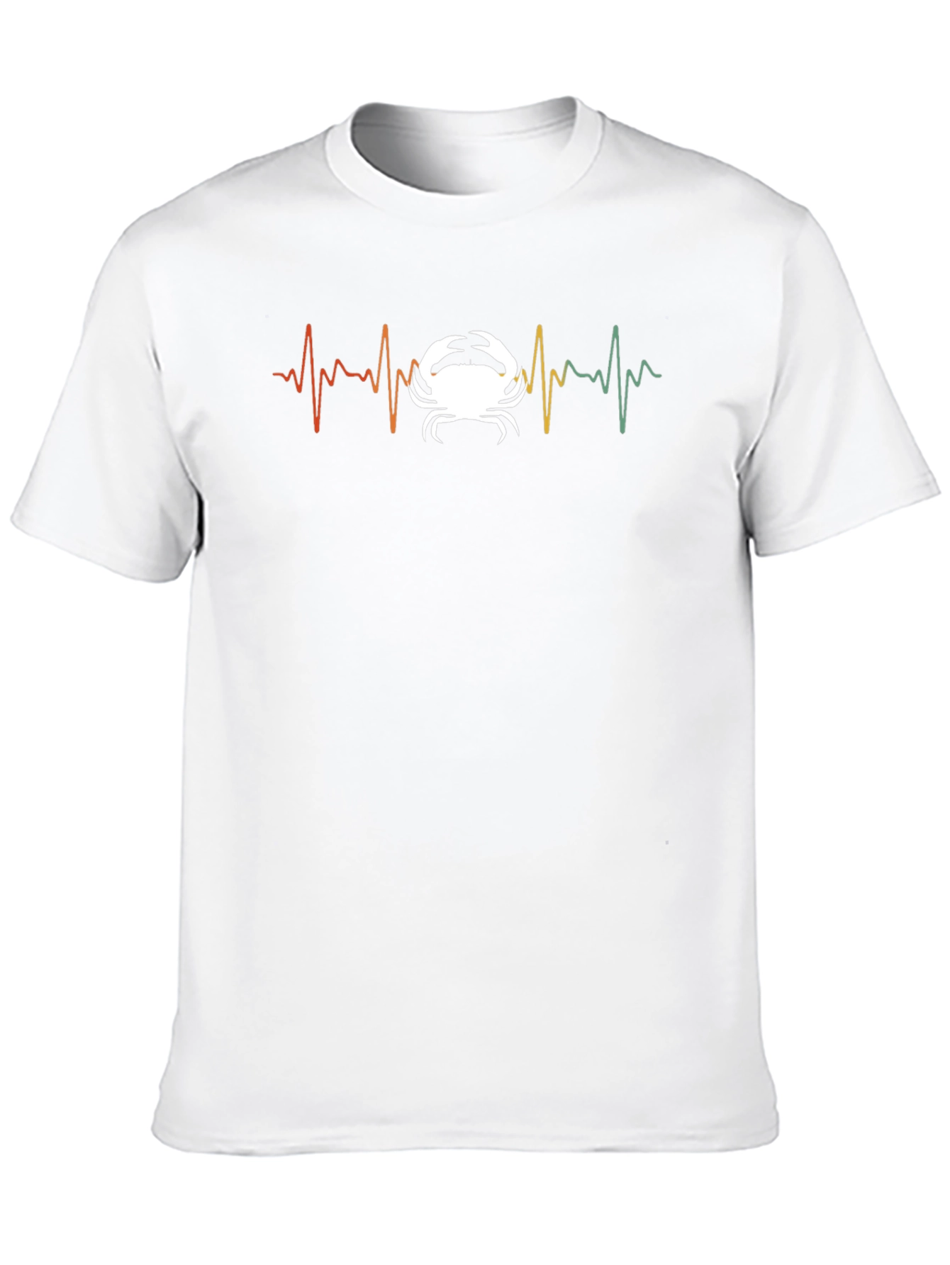 Crab Heartbeat Graphic Tee - Black Cotton T-Shirt