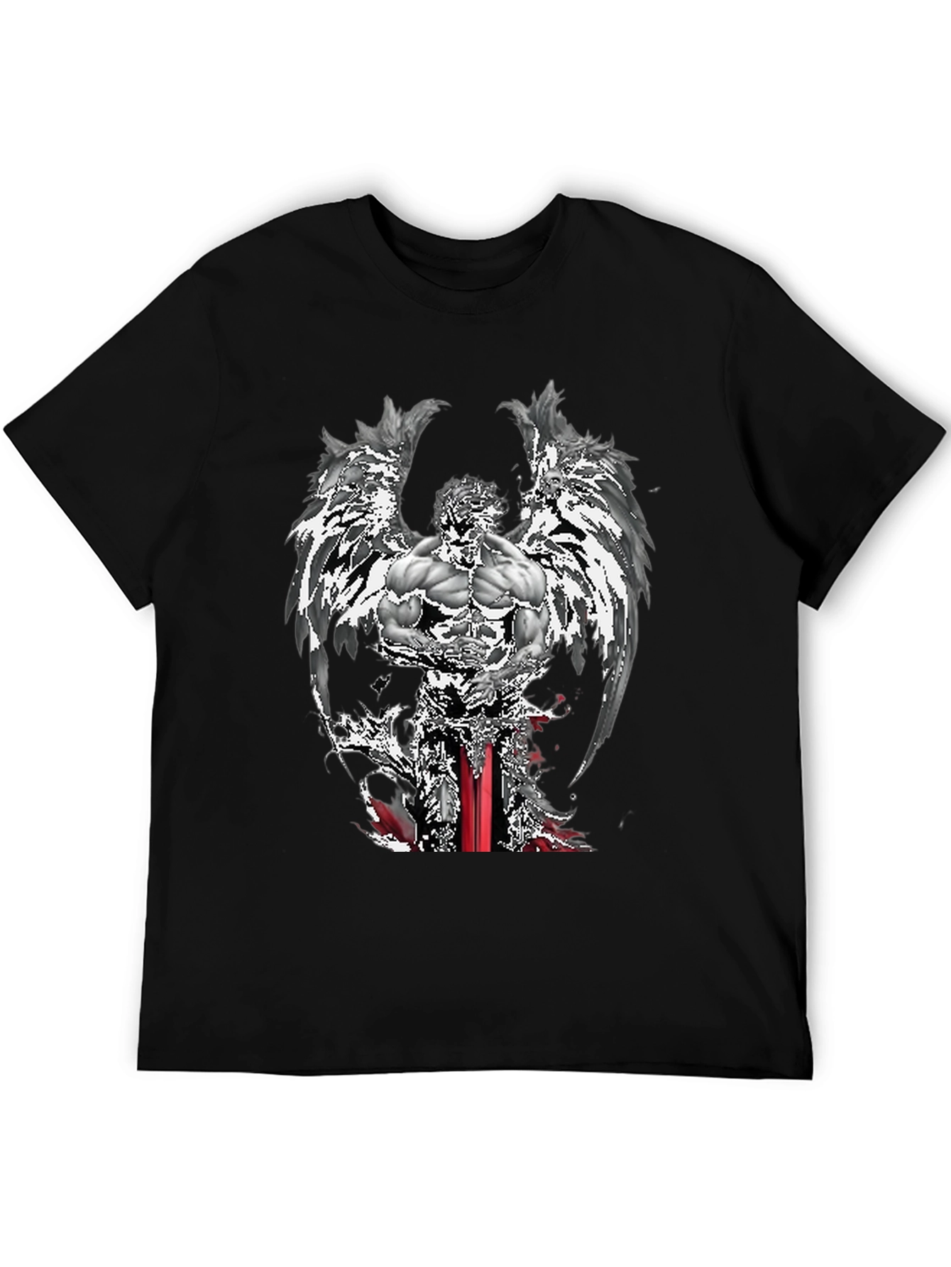 Angel Warrior Graphic Tee - Mens Black T-Shirt
