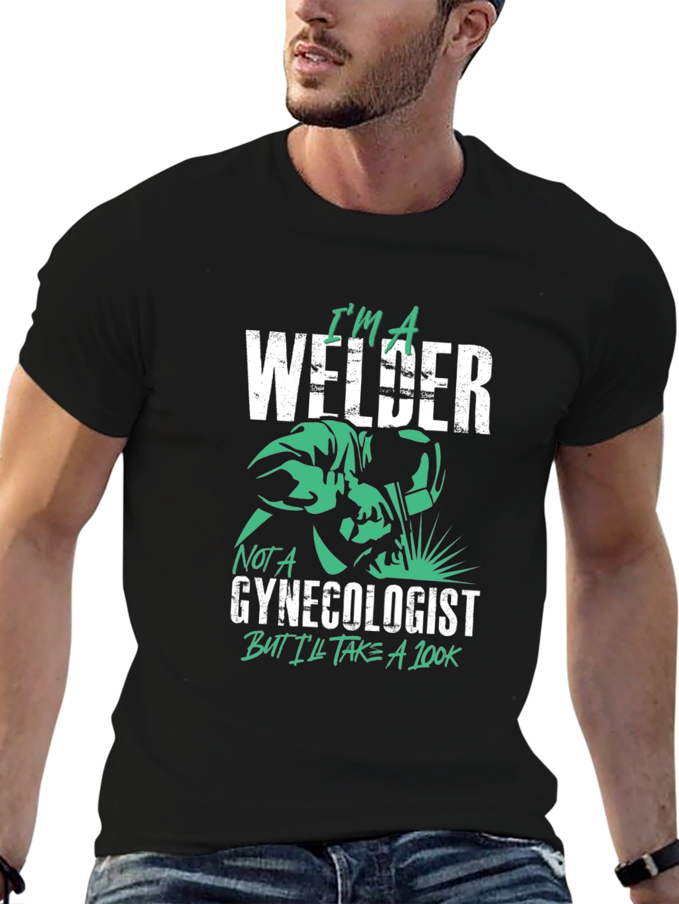 Welder Humor Graphic T-Shirt - Black