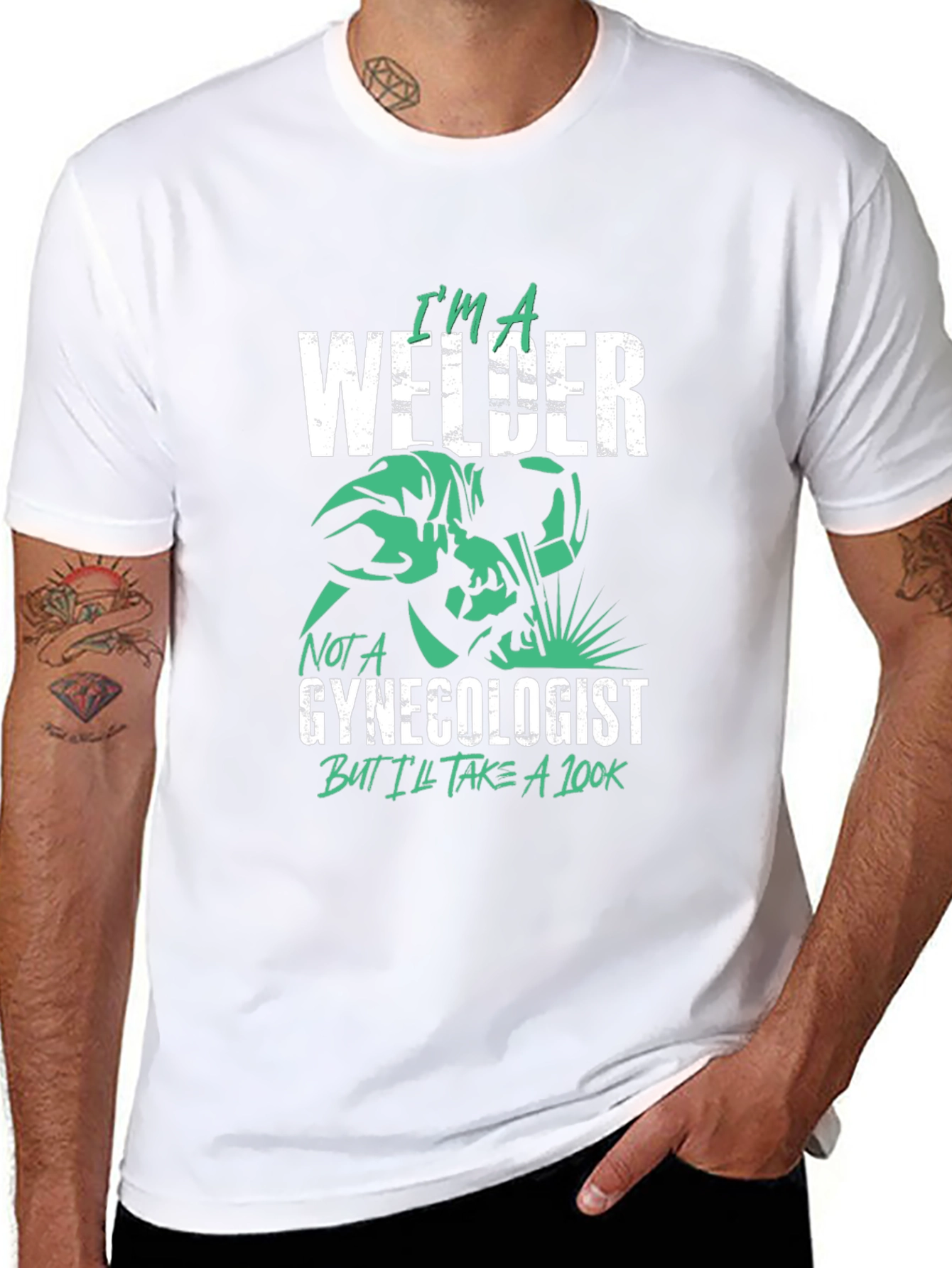 Welder Humor Graphic T-Shirt - Black