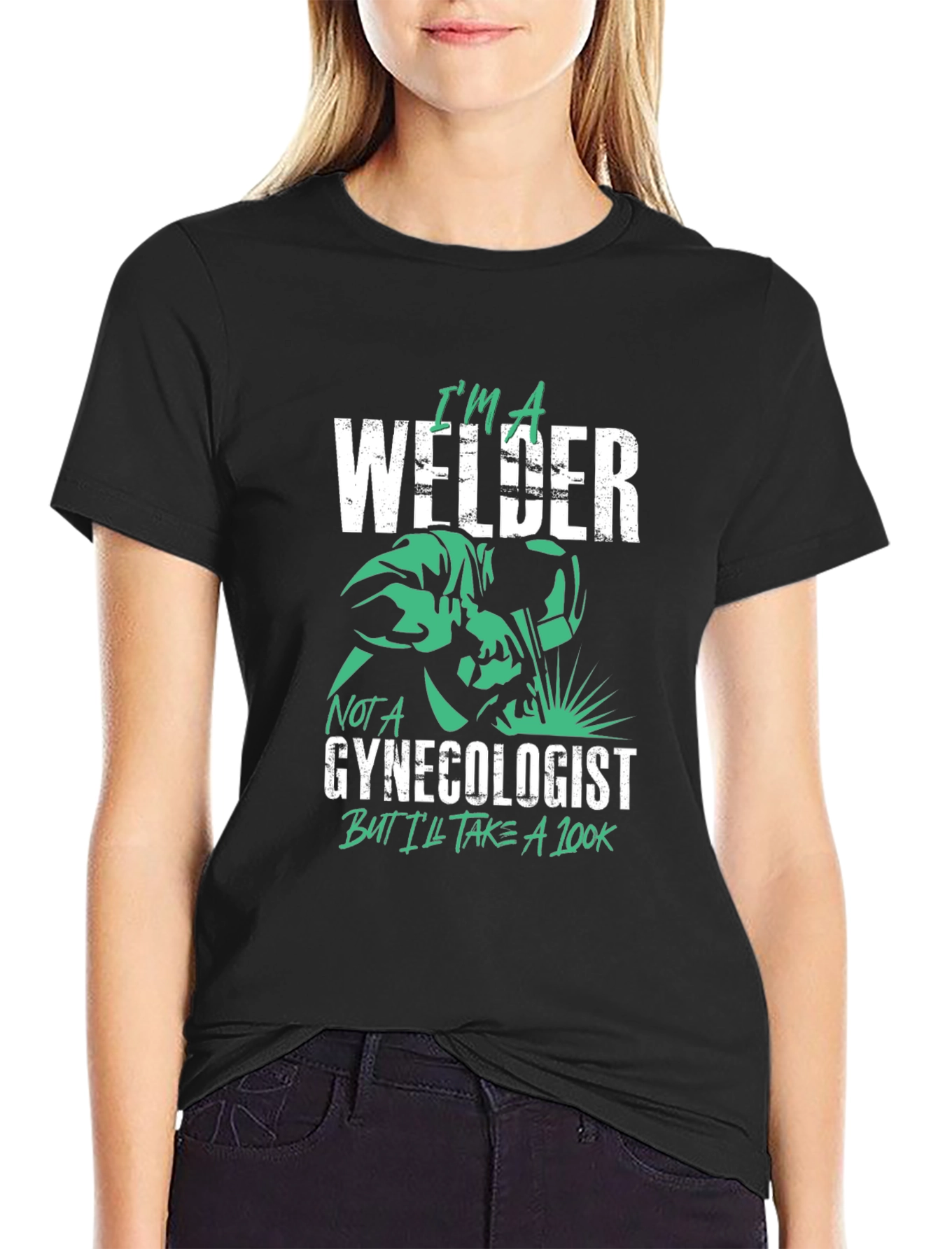 Welder Humor Graphic T-Shirt - Black