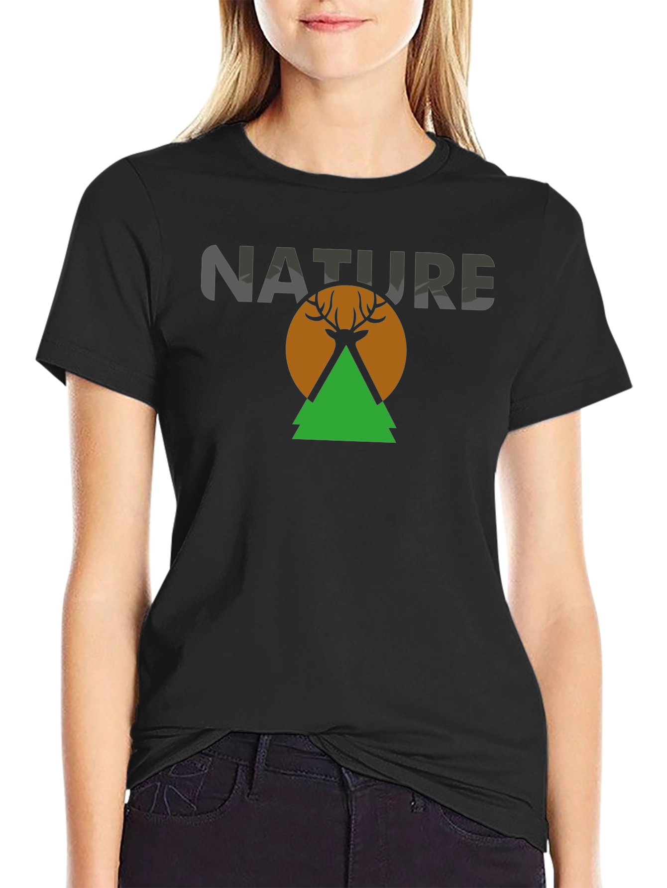 Nature Deer Graphic T-Shirt