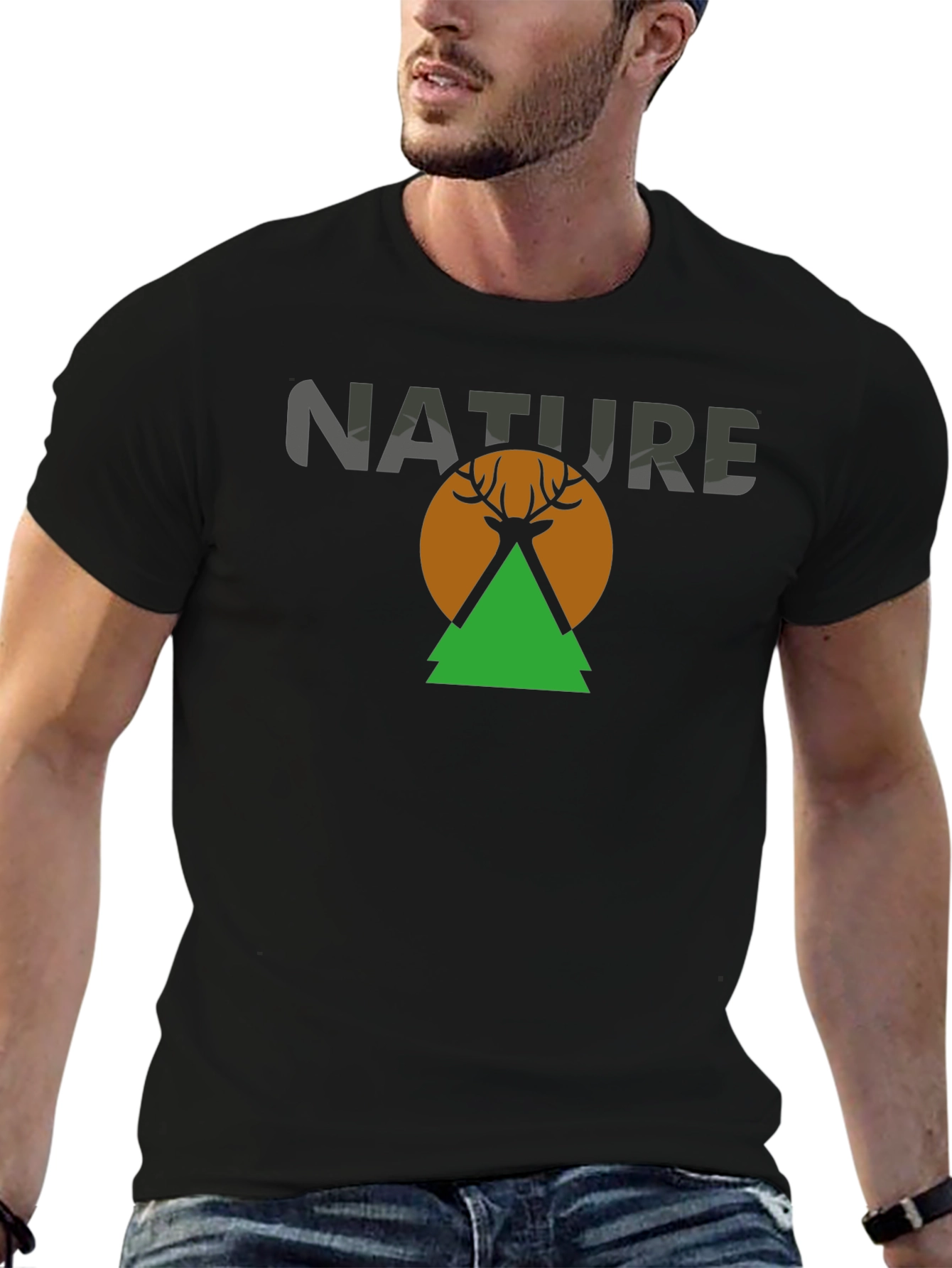 Nature Deer Graphic T-Shirt
