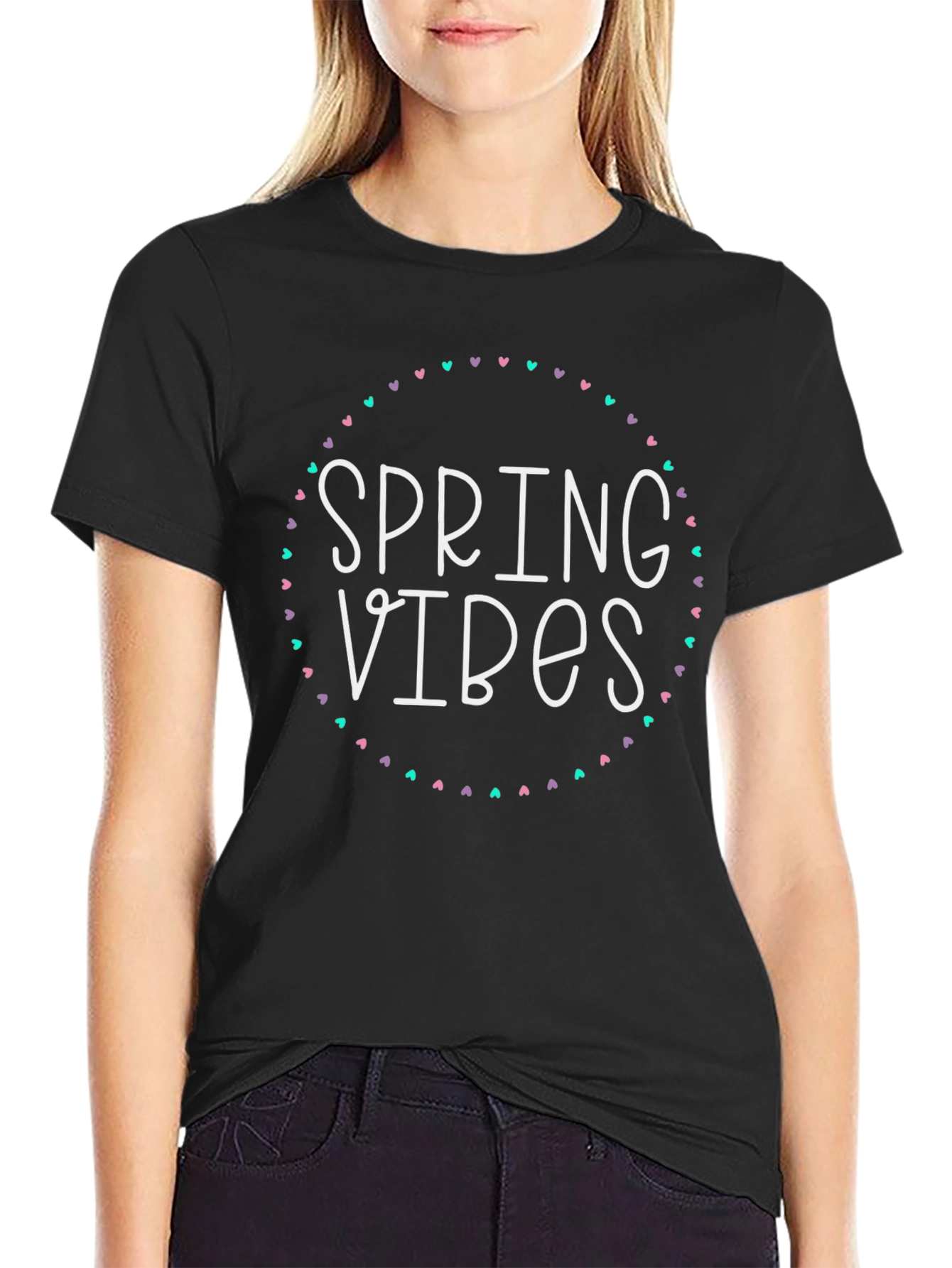 Spring Vibes Graphic T-Shirt - Black