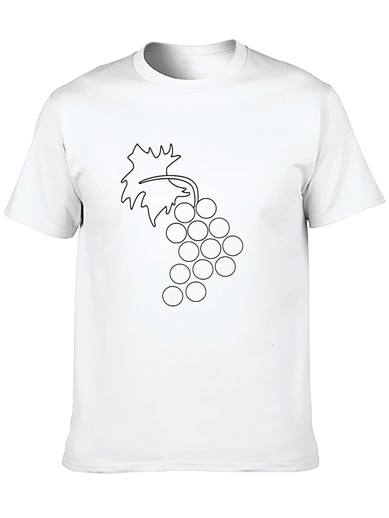Grapes Outline Black T-Shirt