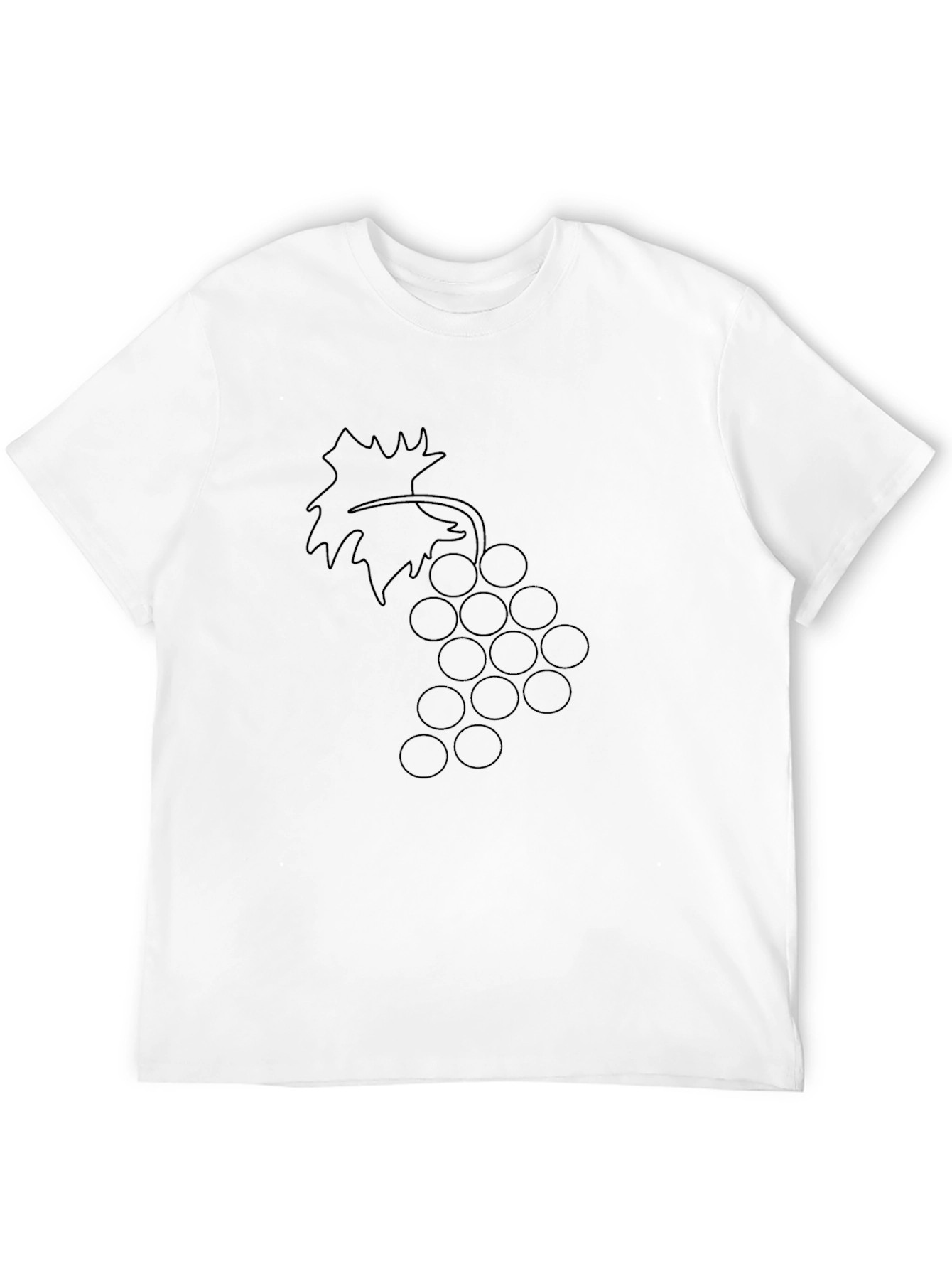 Grapes Outline Black T-Shirt