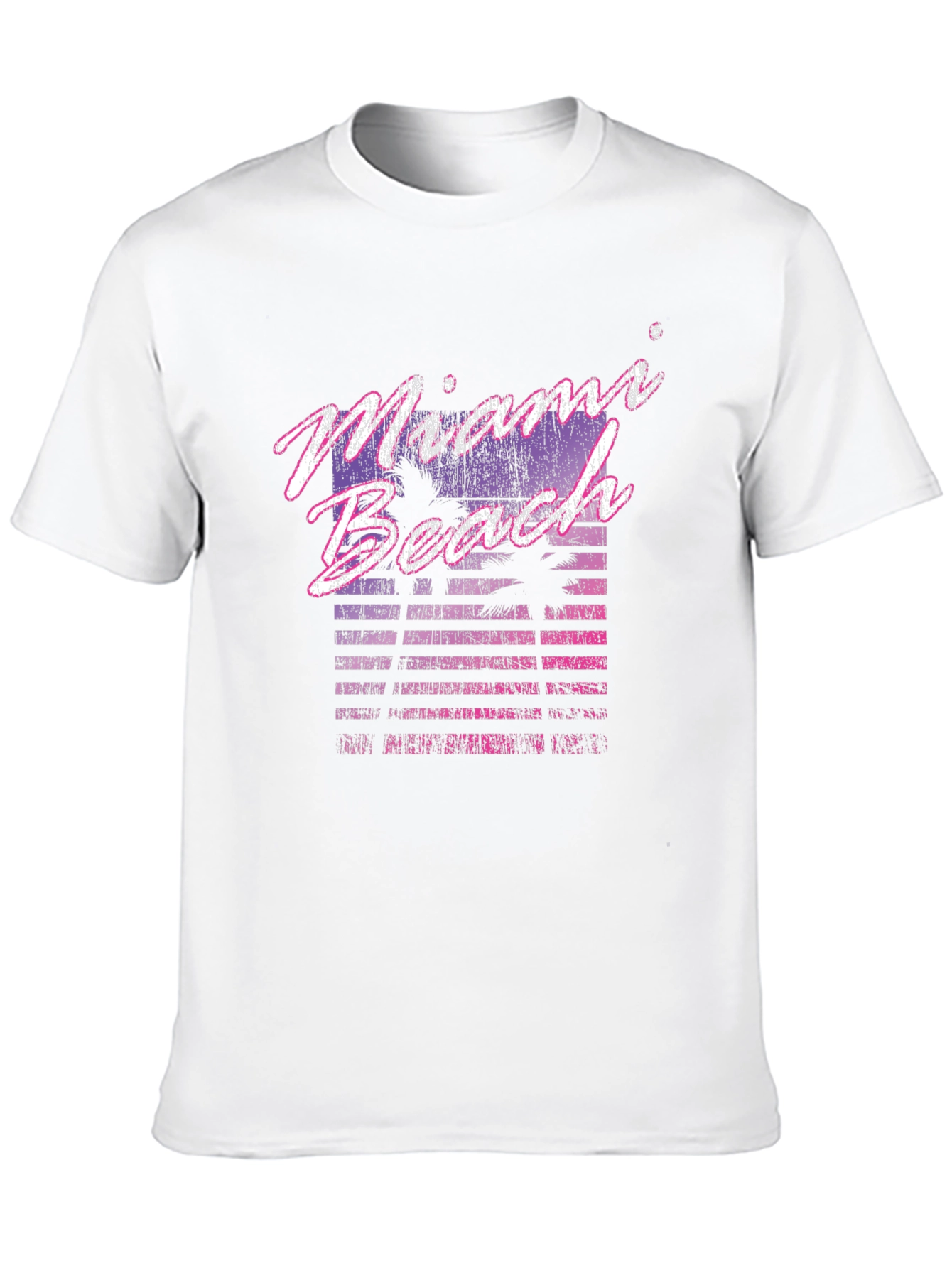 Miami Beach Retro Graphic Black T-Shirt