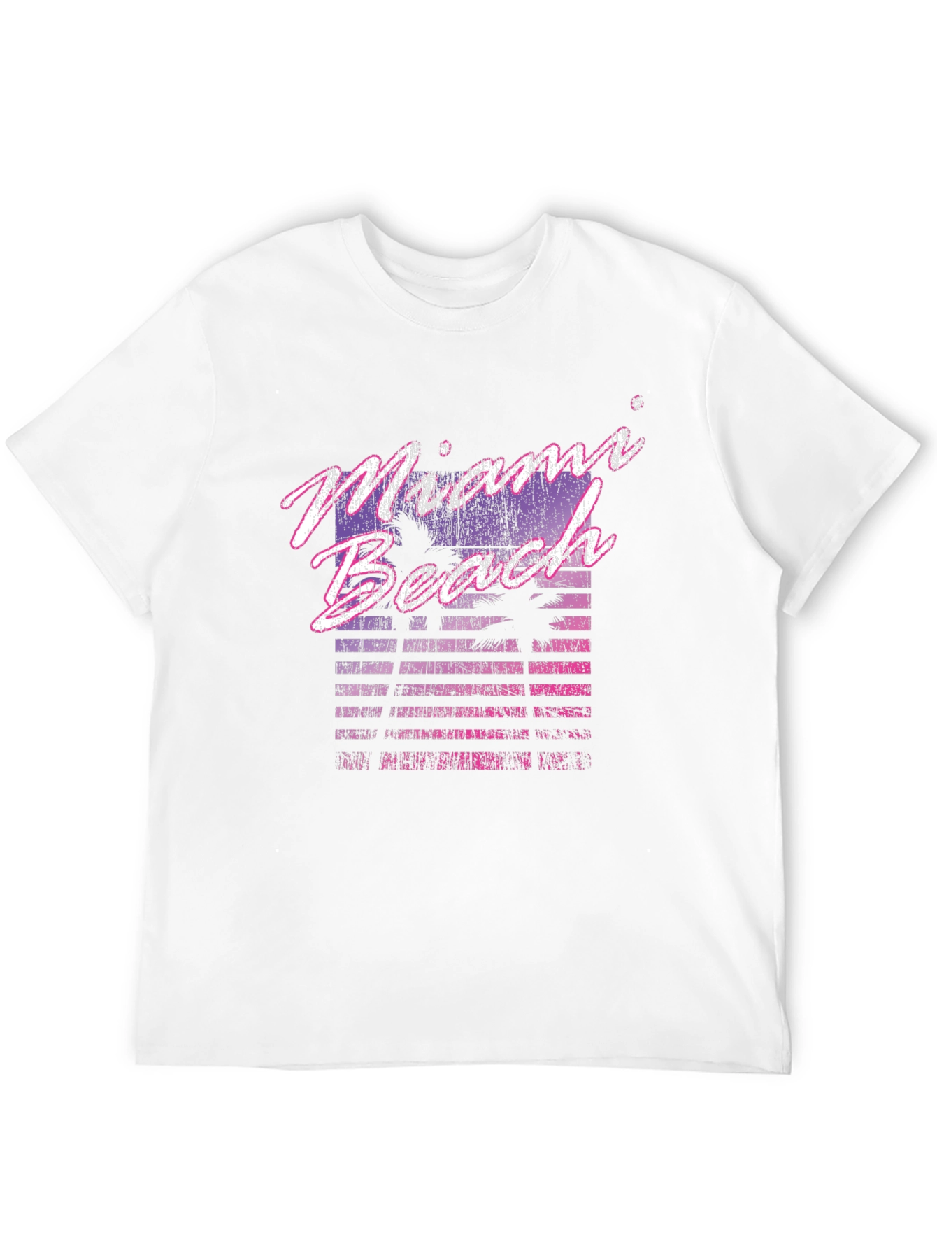 Miami Beach Retro Graphic Black T-Shirt
