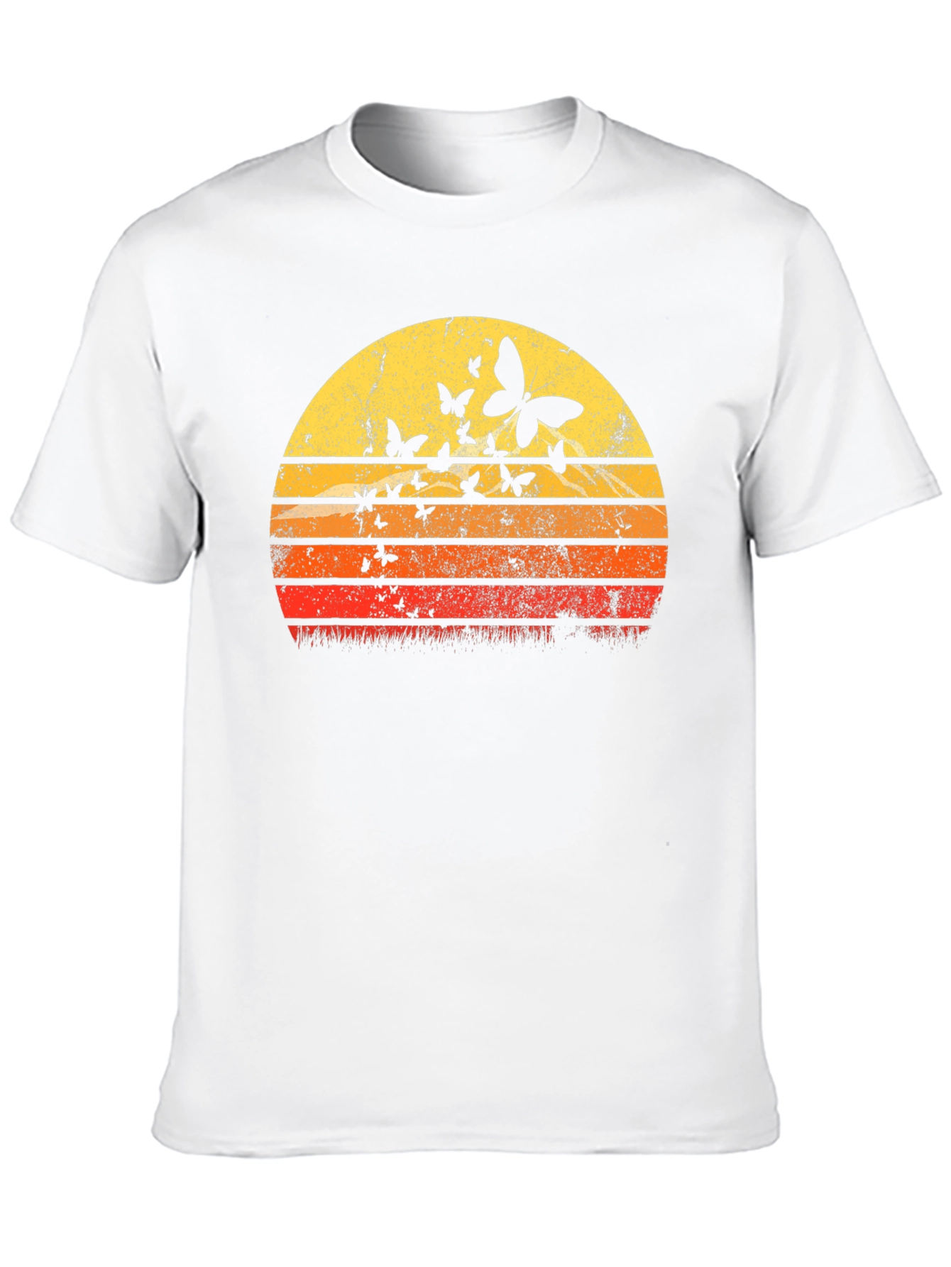 Retro Butterfly Sunset Graphic T-Shirt