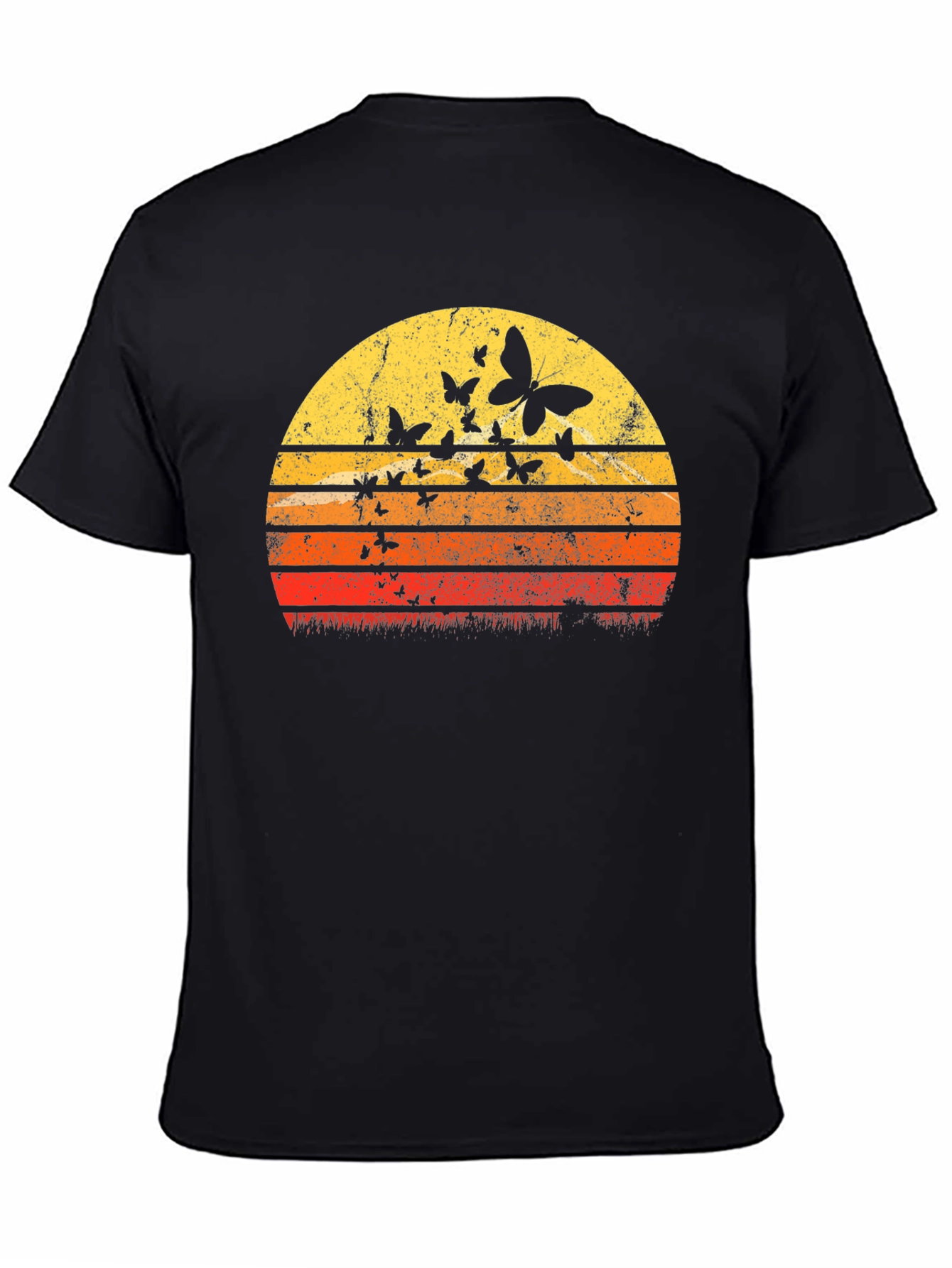 Retro Butterfly Sunset Graphic T-Shirt