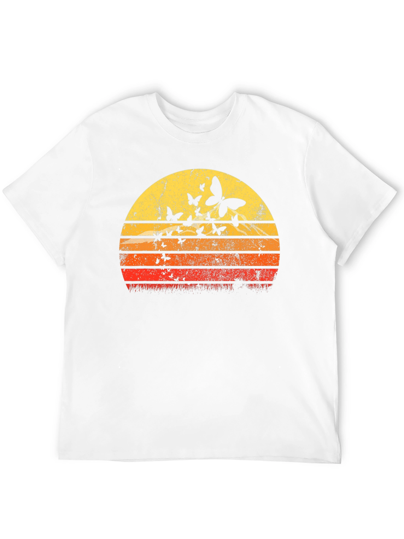 Retro Butterfly Sunset Graphic T-Shirt