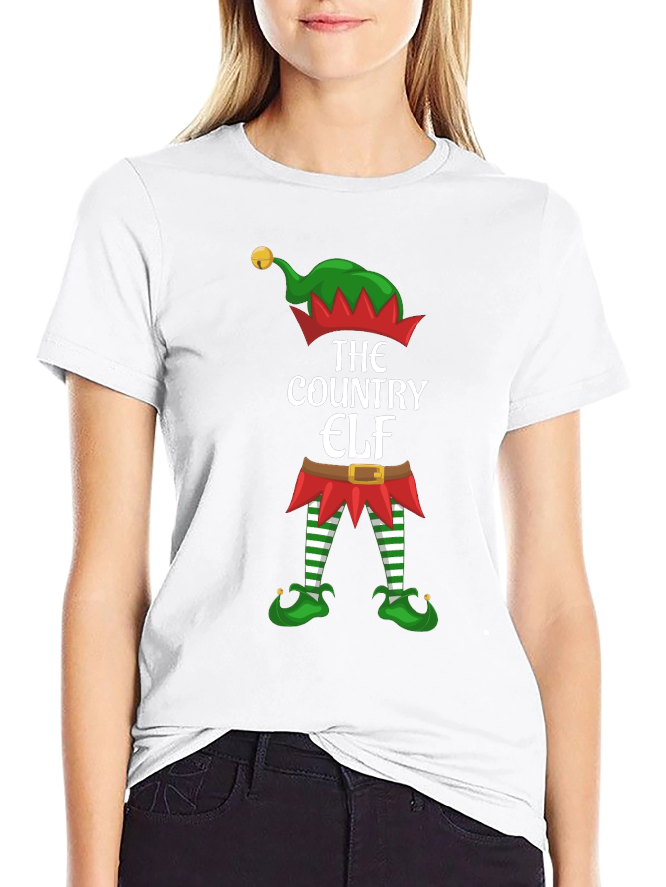 Country Elf Christmas T-Shirt Holiday Tee