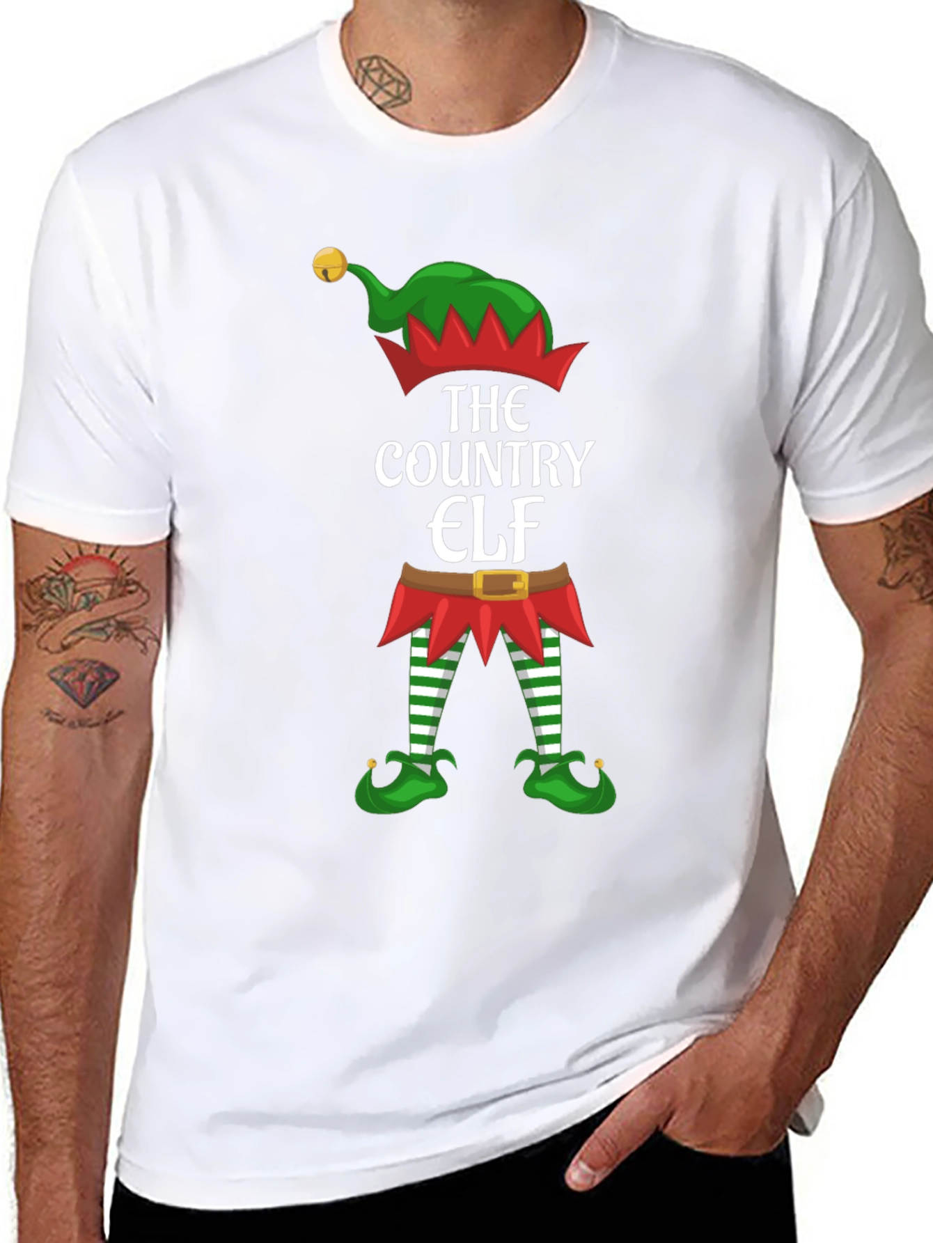 Country Elf Christmas T-Shirt Holiday Tee