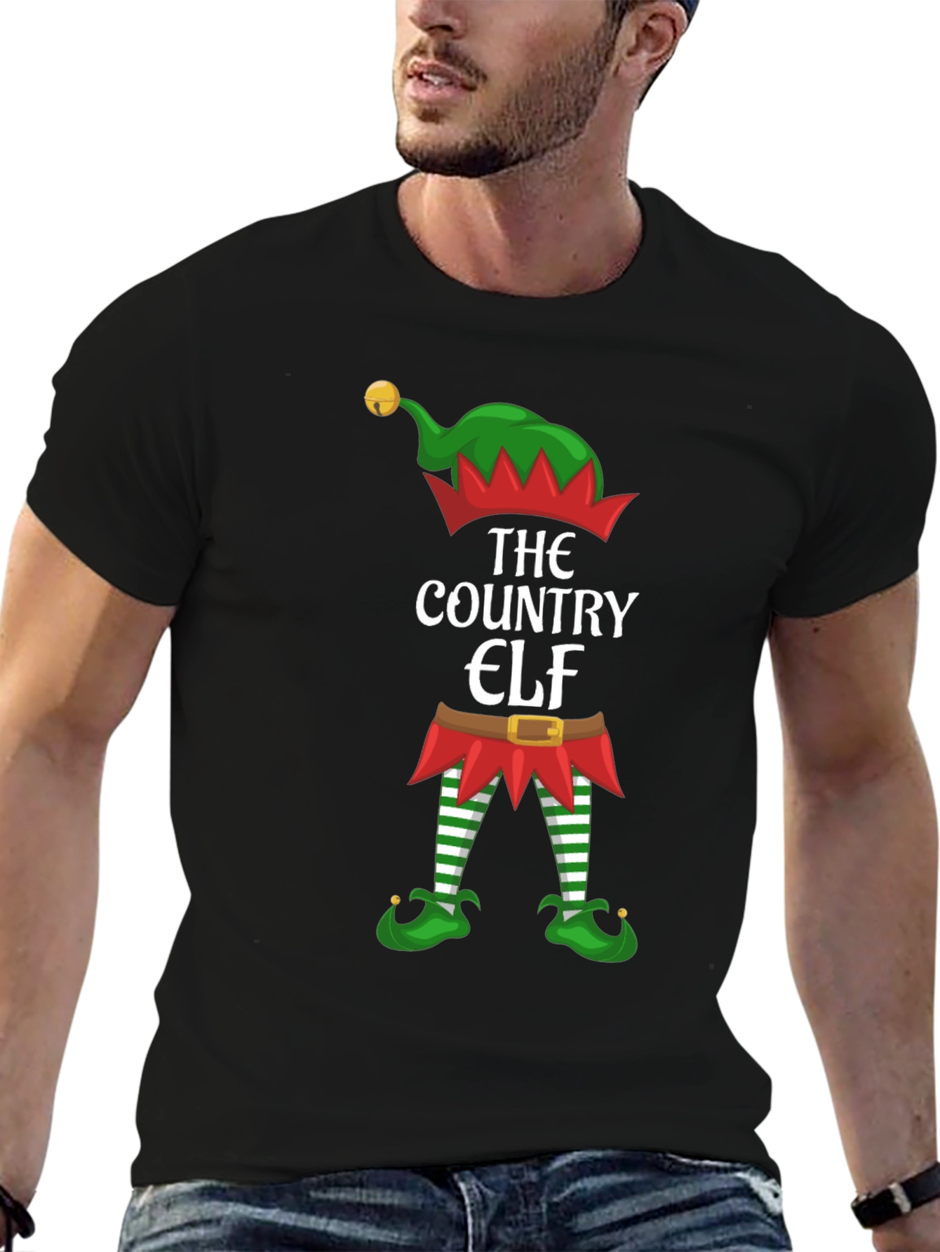 Country Elf Christmas T-Shirt Holiday Tee