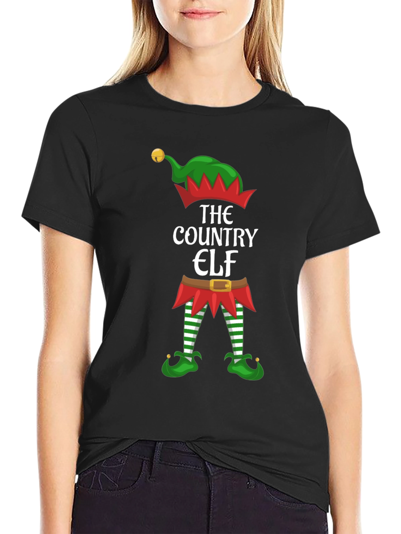 Country Elf Christmas T-Shirt Holiday Tee