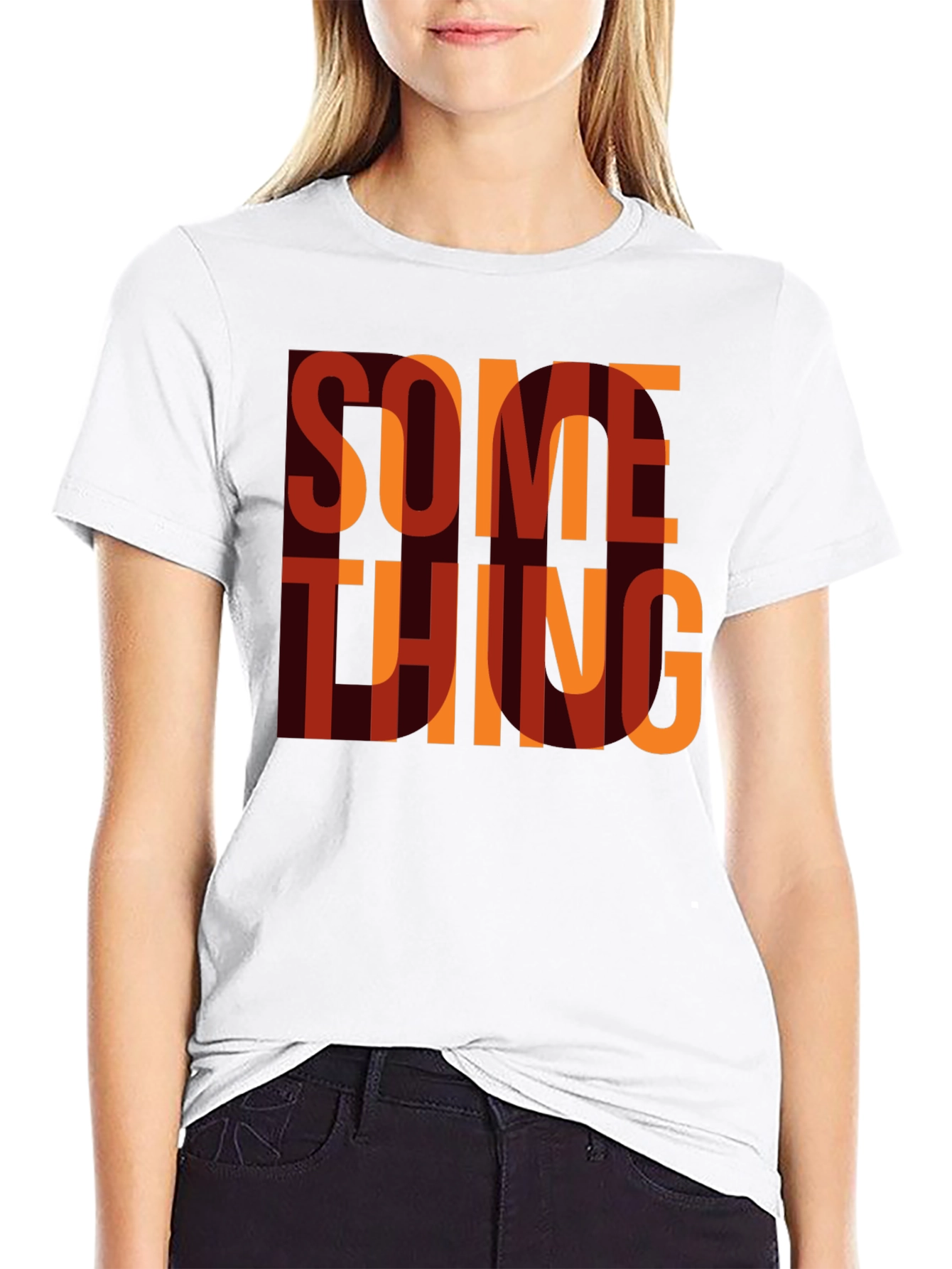 Something Graphic Print Crewneck T-Shirt