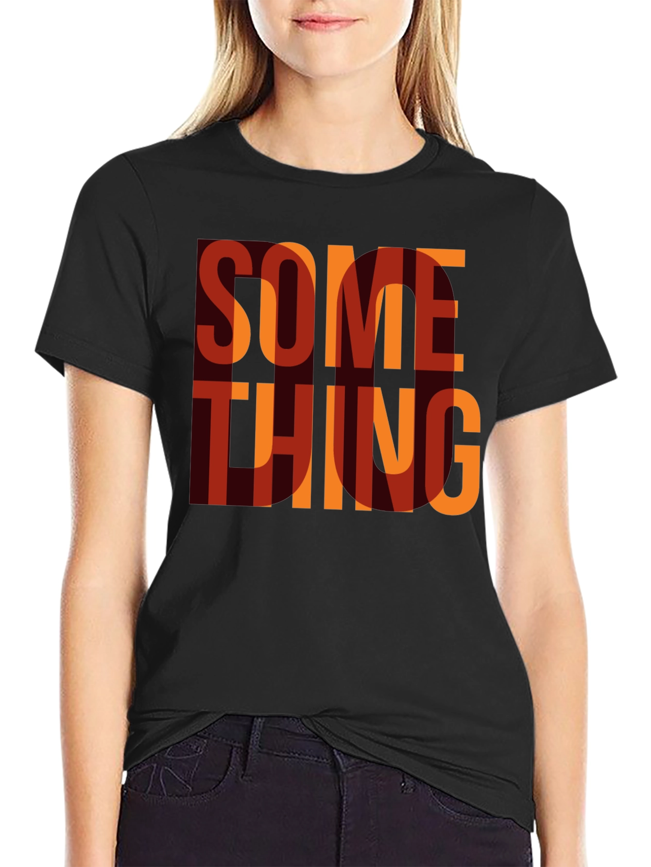 Something Graphic Print Crewneck T-Shirt