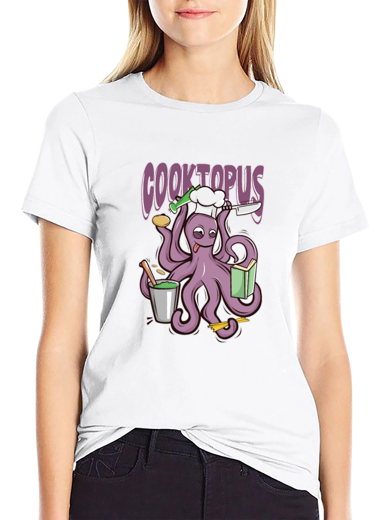 Cooktopus Graphic T-Shirt - Culinary Octopus Tee