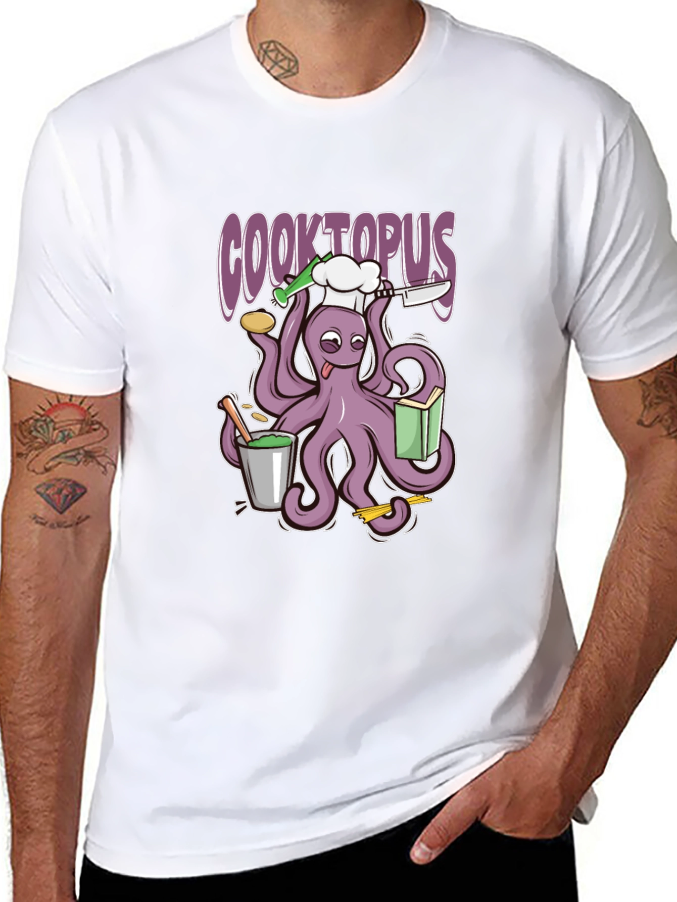 Cooktopus Graphic T-Shirt - Culinary Octopus Tee