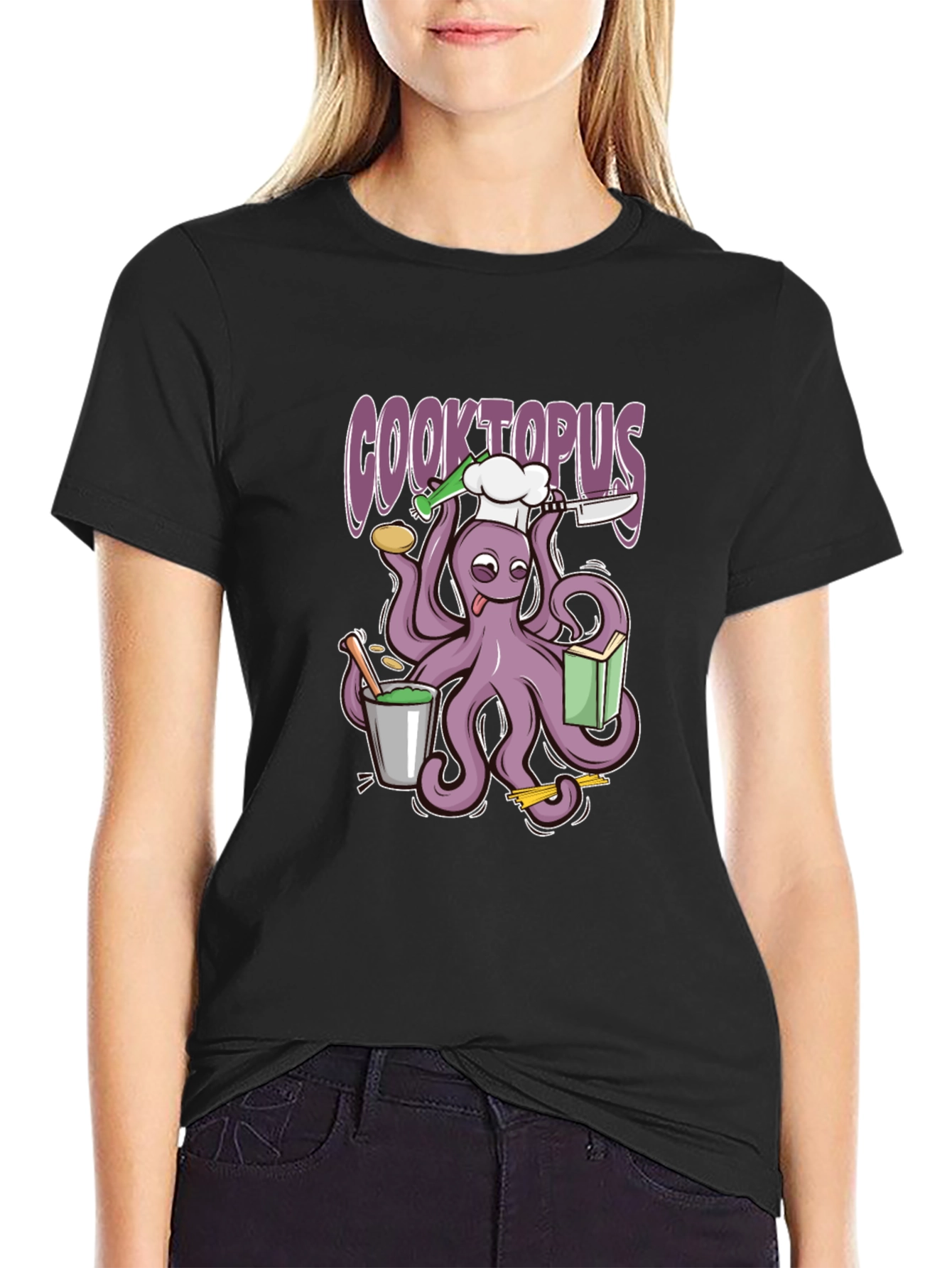 Cooktopus Graphic T-Shirt - Culinary Octopus Tee