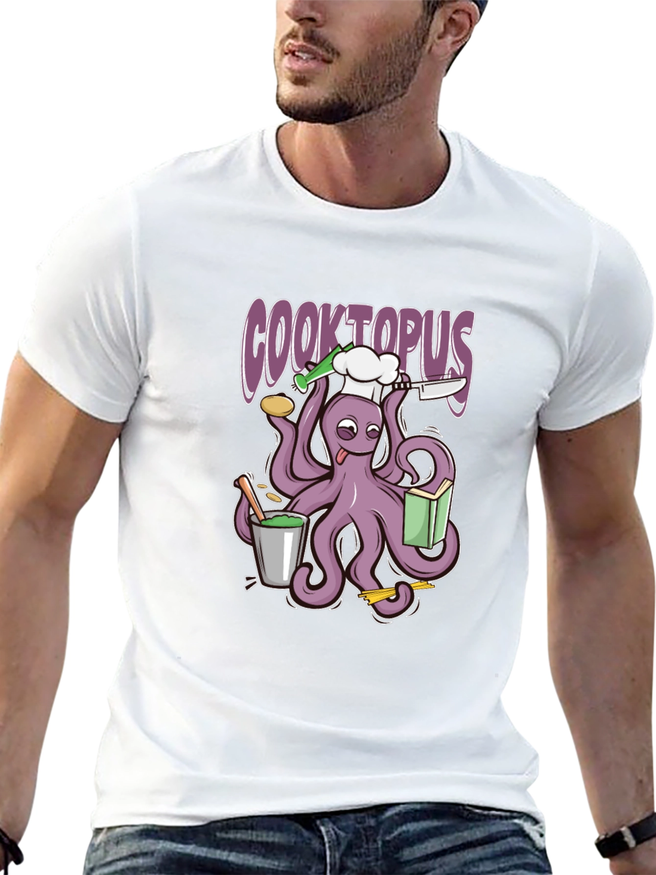 Cooktopus Graphic T-Shirt - Culinary Octopus Tee