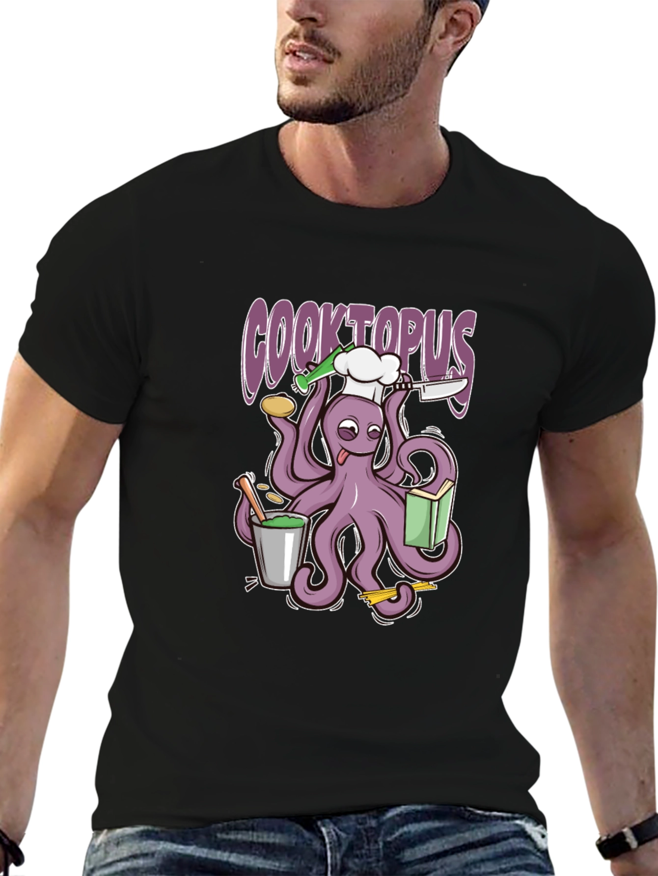 Cooktopus Graphic T-Shirt - Culinary Octopus Tee