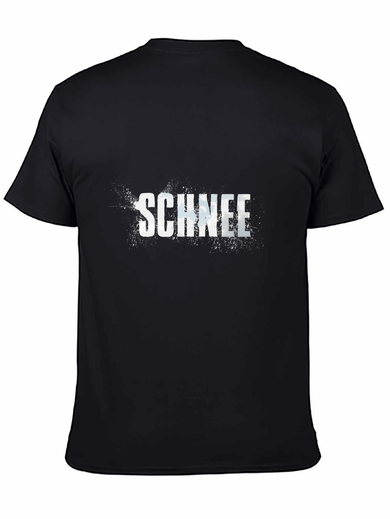 Schnee Graphic Print Black Cotton T-Shirt