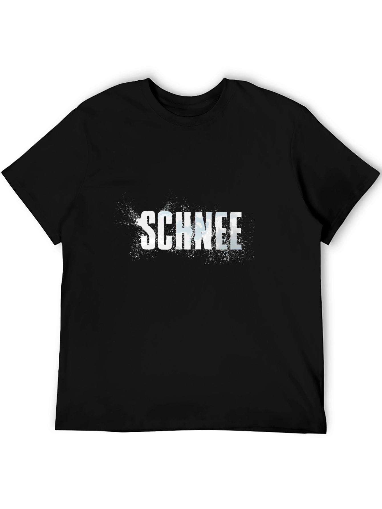 Schnee Graphic Print Black Cotton T-Shirt