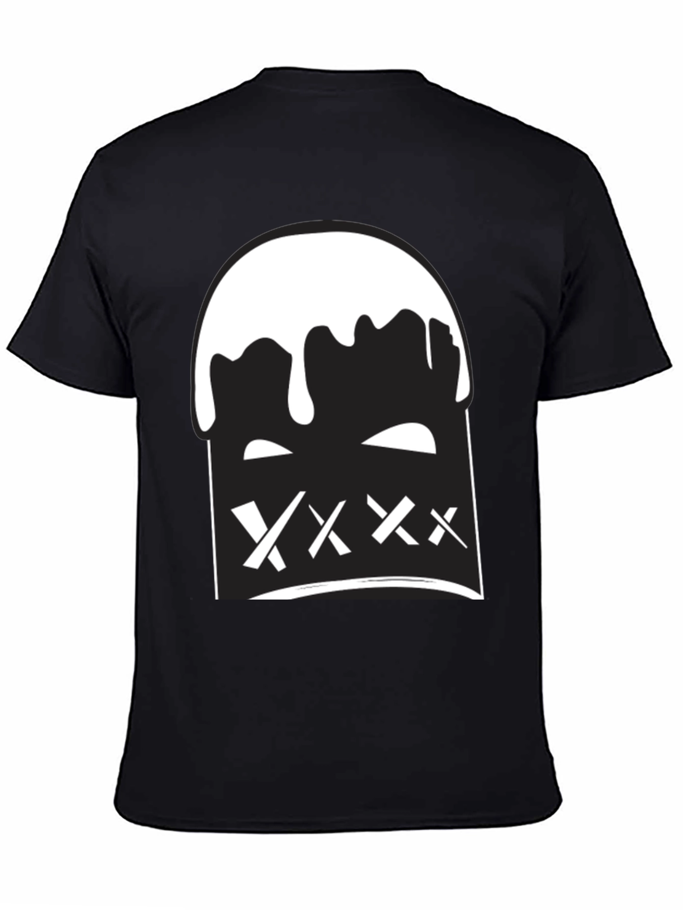 Black Tee with Bold Graphic Print