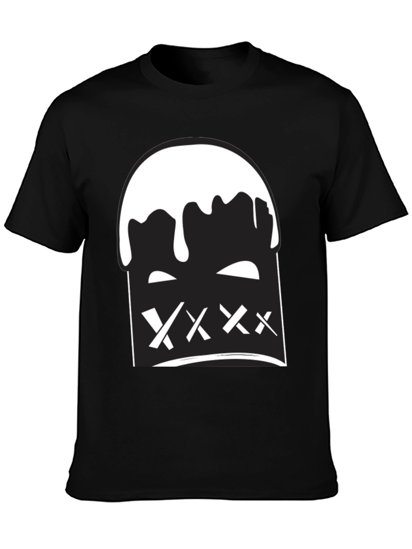Black Tee with Bold Graphic Print