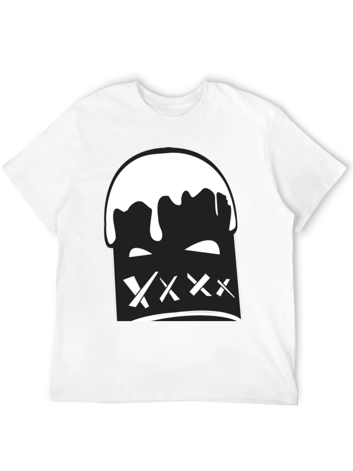 Black Tee with Bold Graphic Print