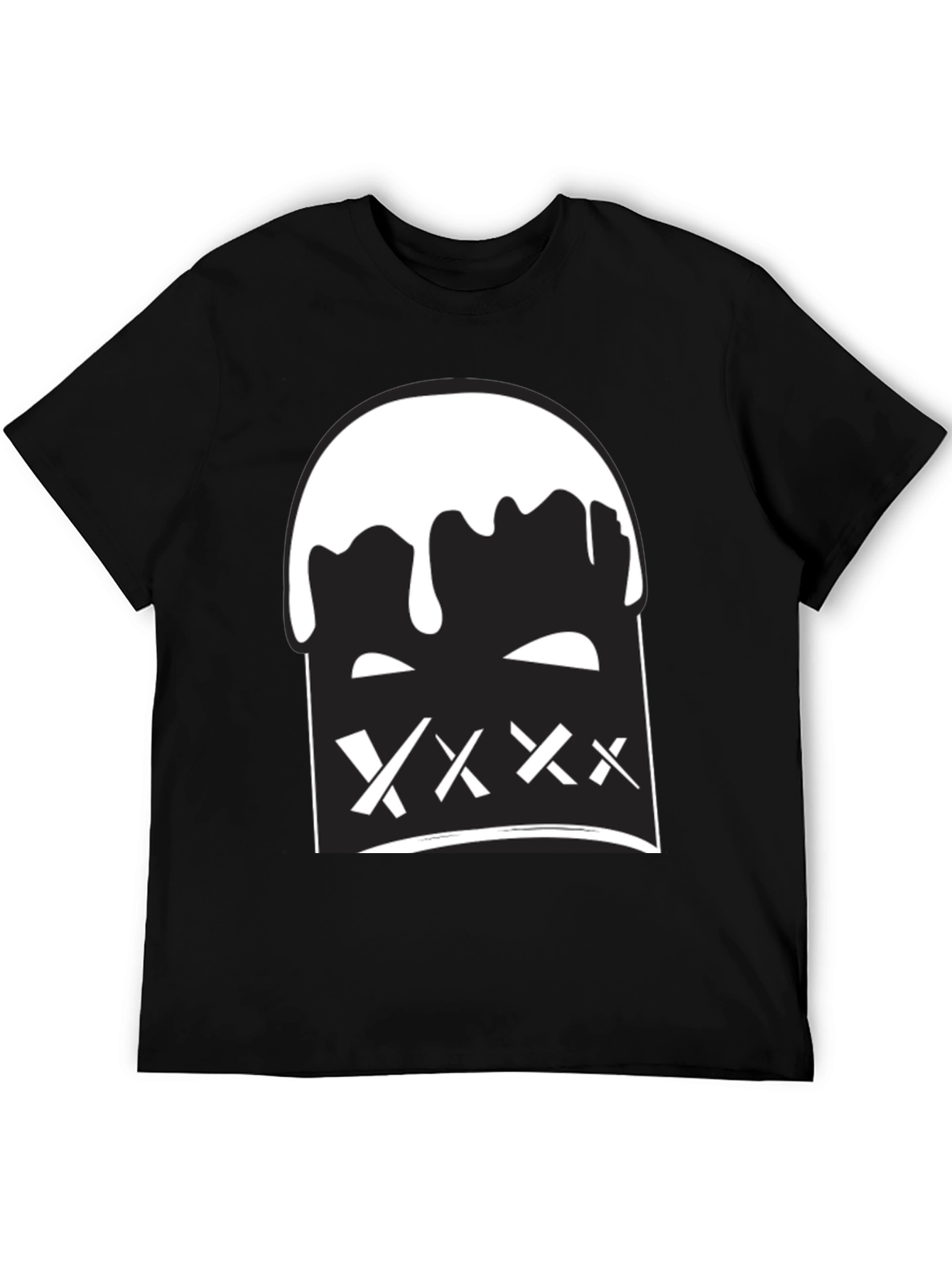 Black Tee with Bold Graphic Print