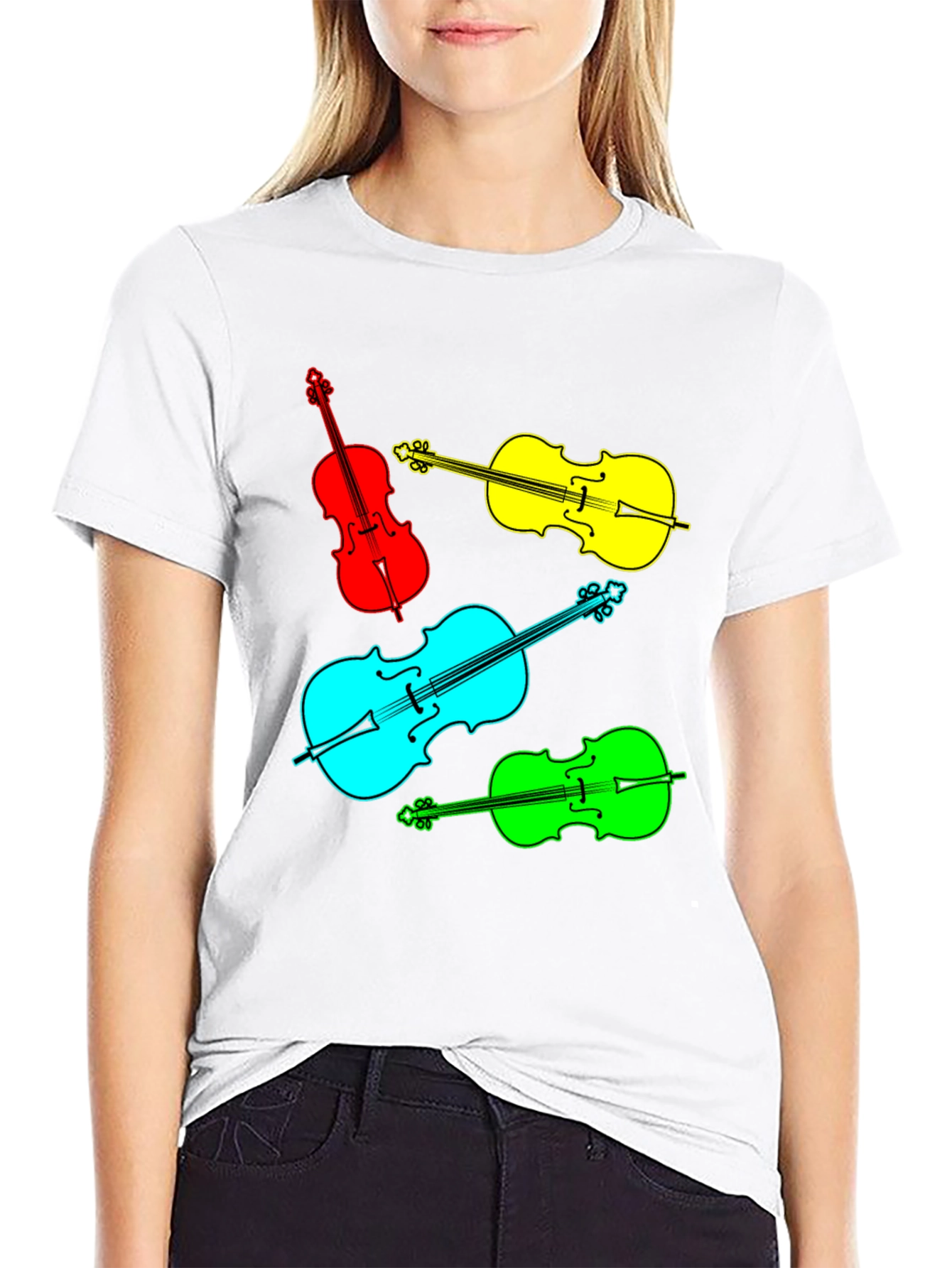 Vibrant Violin Graphic Tee - Musical Statement