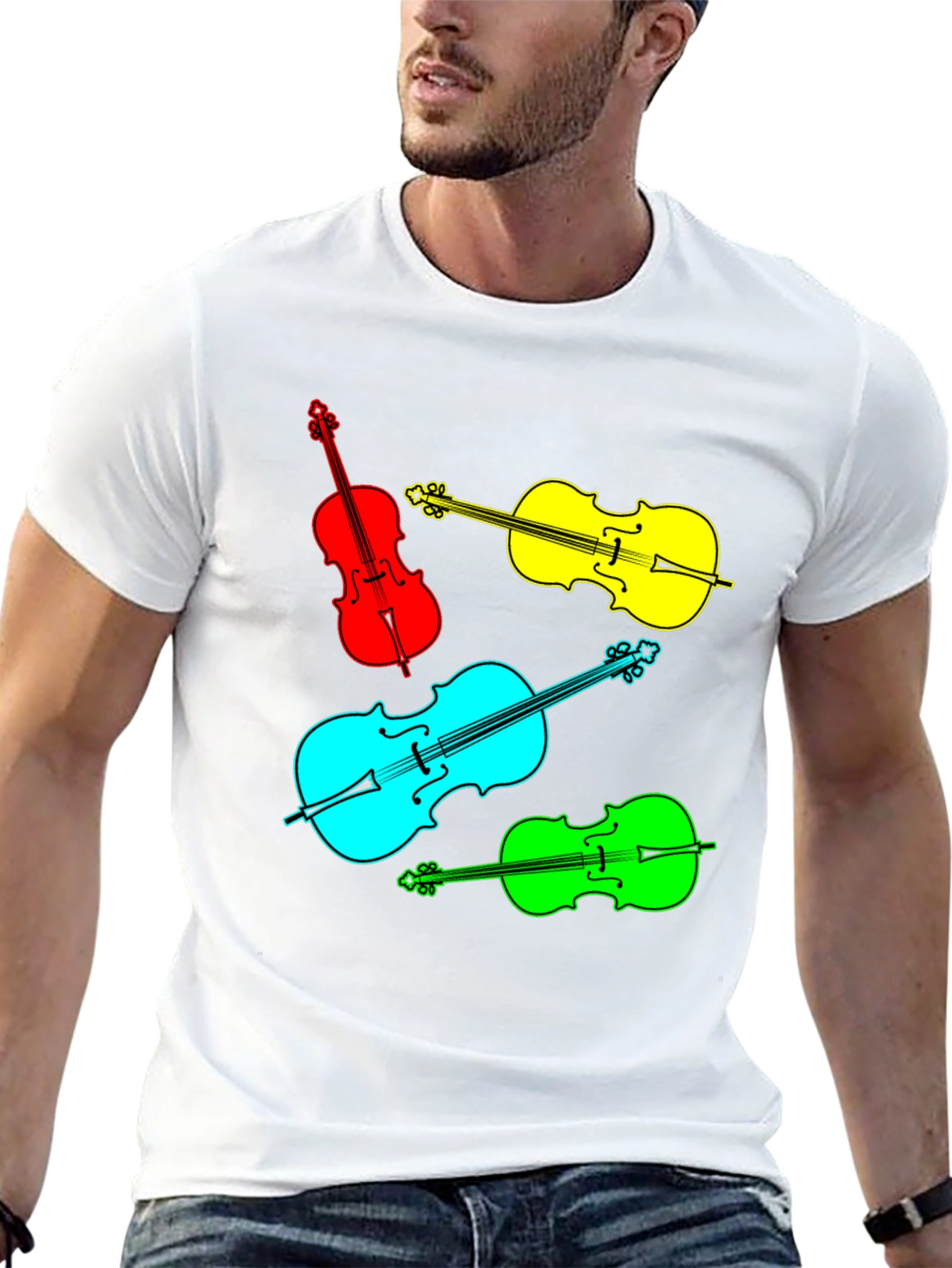 Vibrant Violin Graphic Tee - Musical Statement