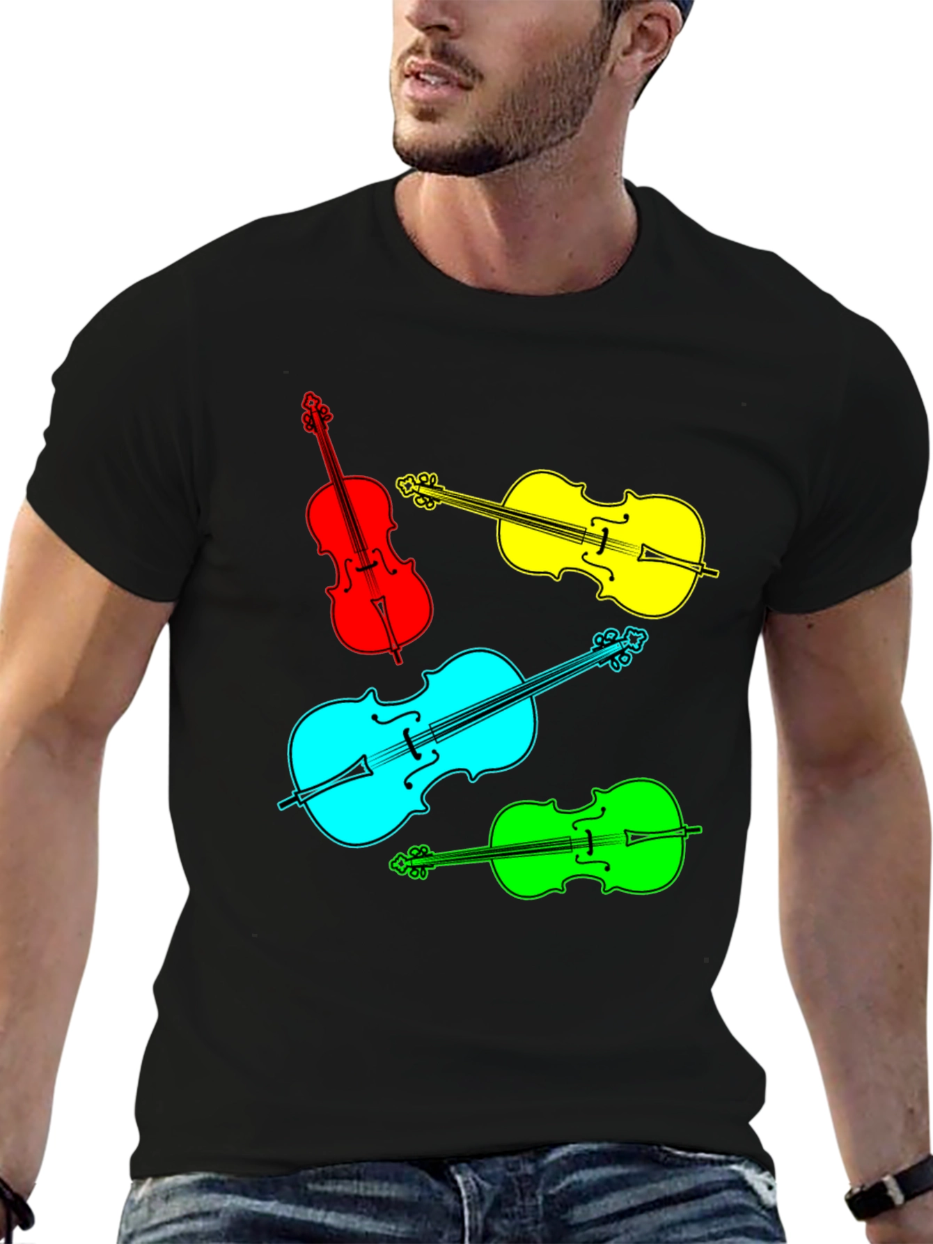 Vibrant Violin Graphic Tee - Musical Statement