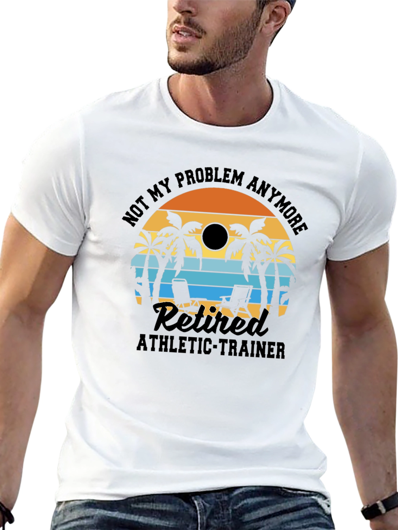 Retired Athletic Trainer T-Shirt - Beach Design