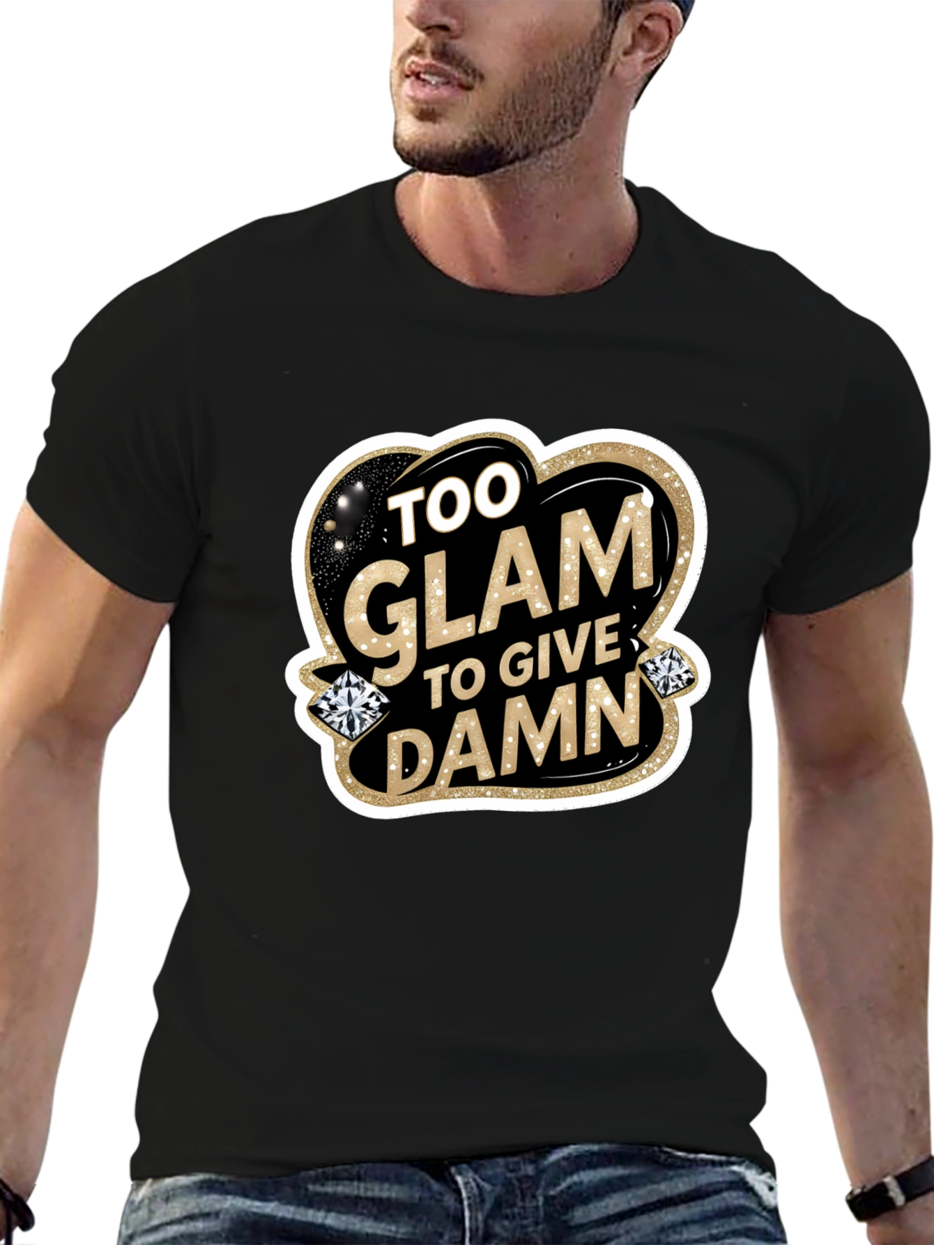 Too Glam to Give a Damn Black T-Shirt