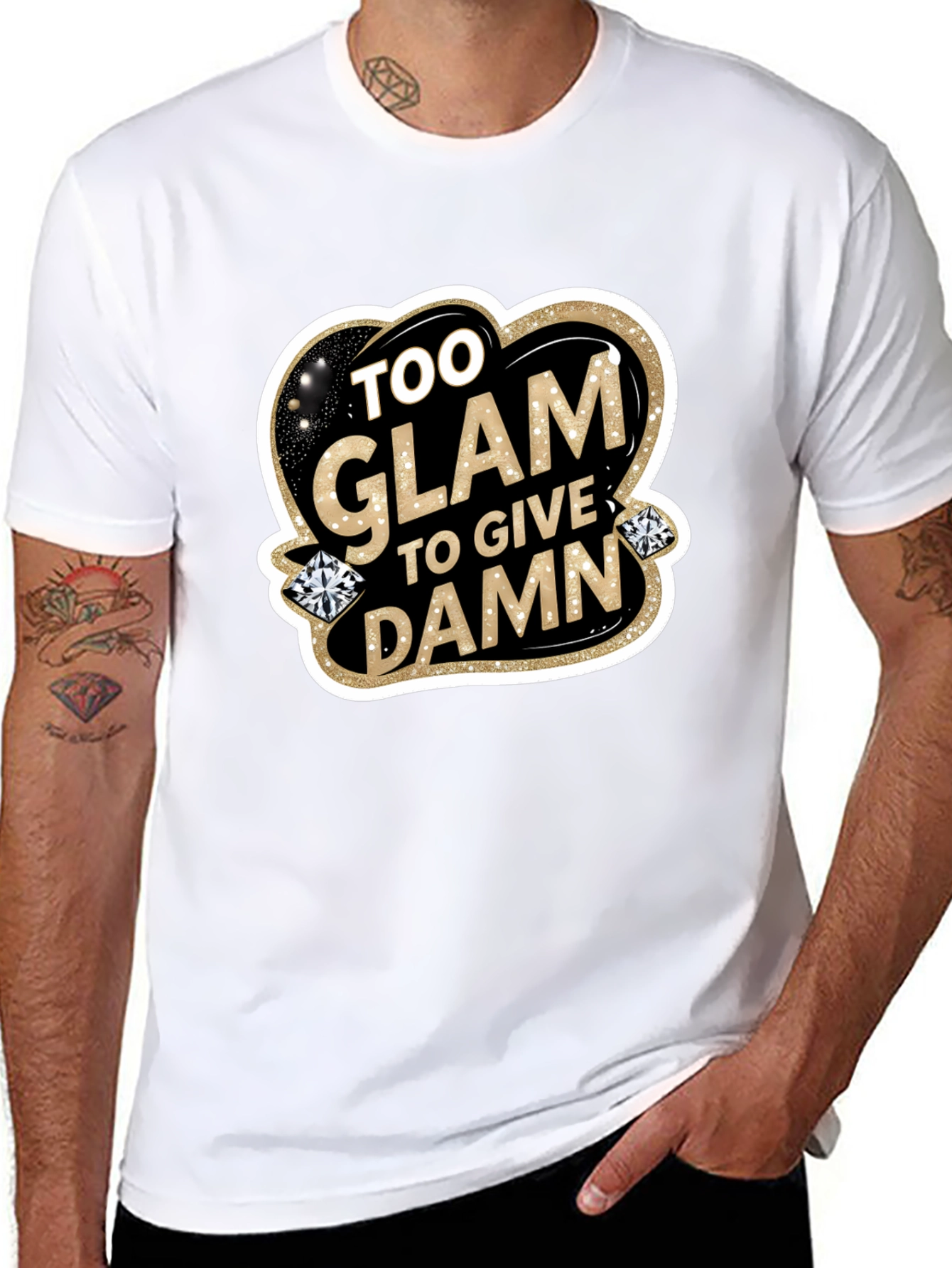 Too Glam to Give a Damn Black T-Shirt