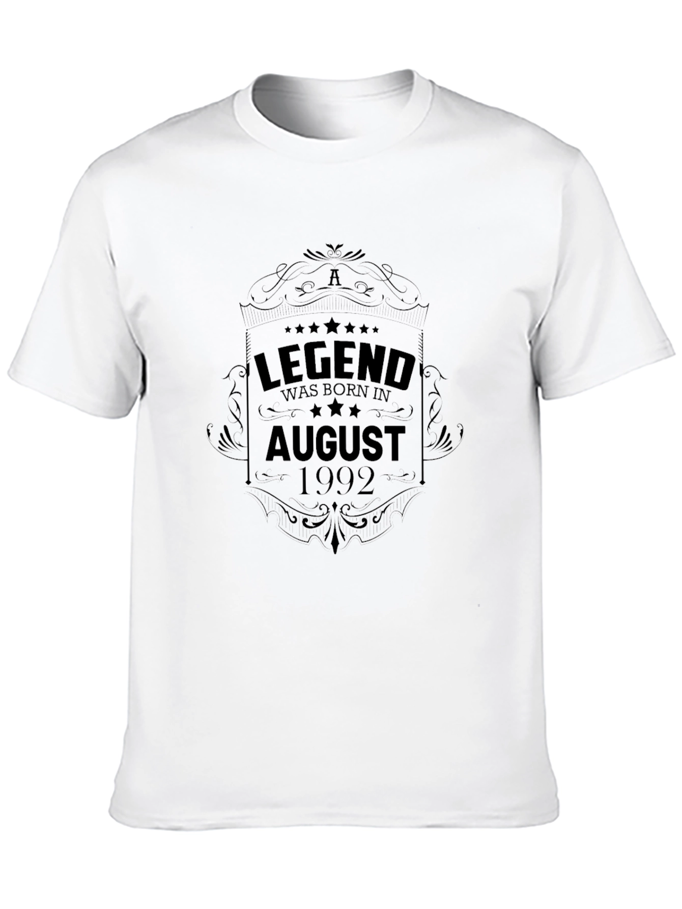 Legend Born in August 1992 Black T-Shirt