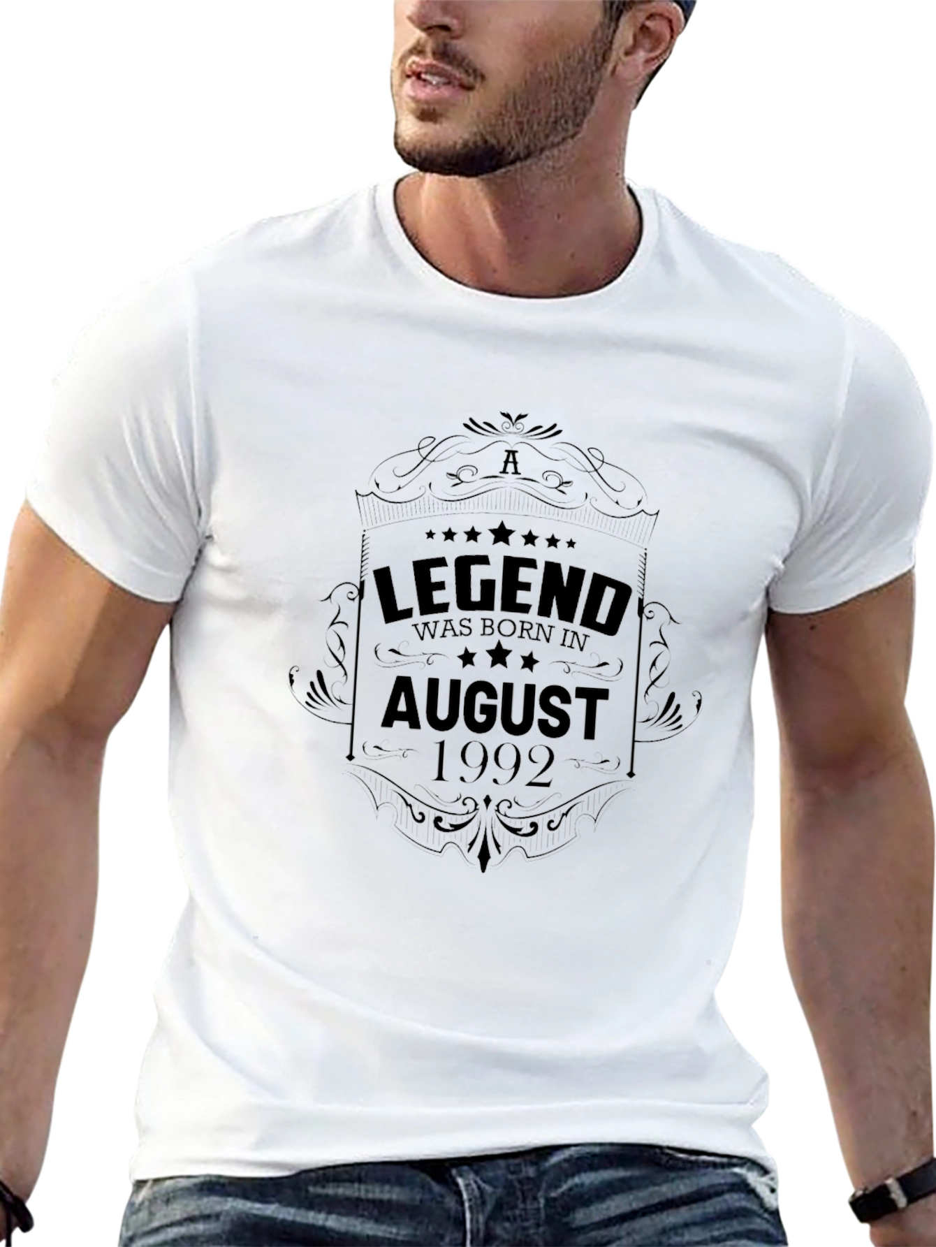 Legend Born in August 1992 Black T-Shirt