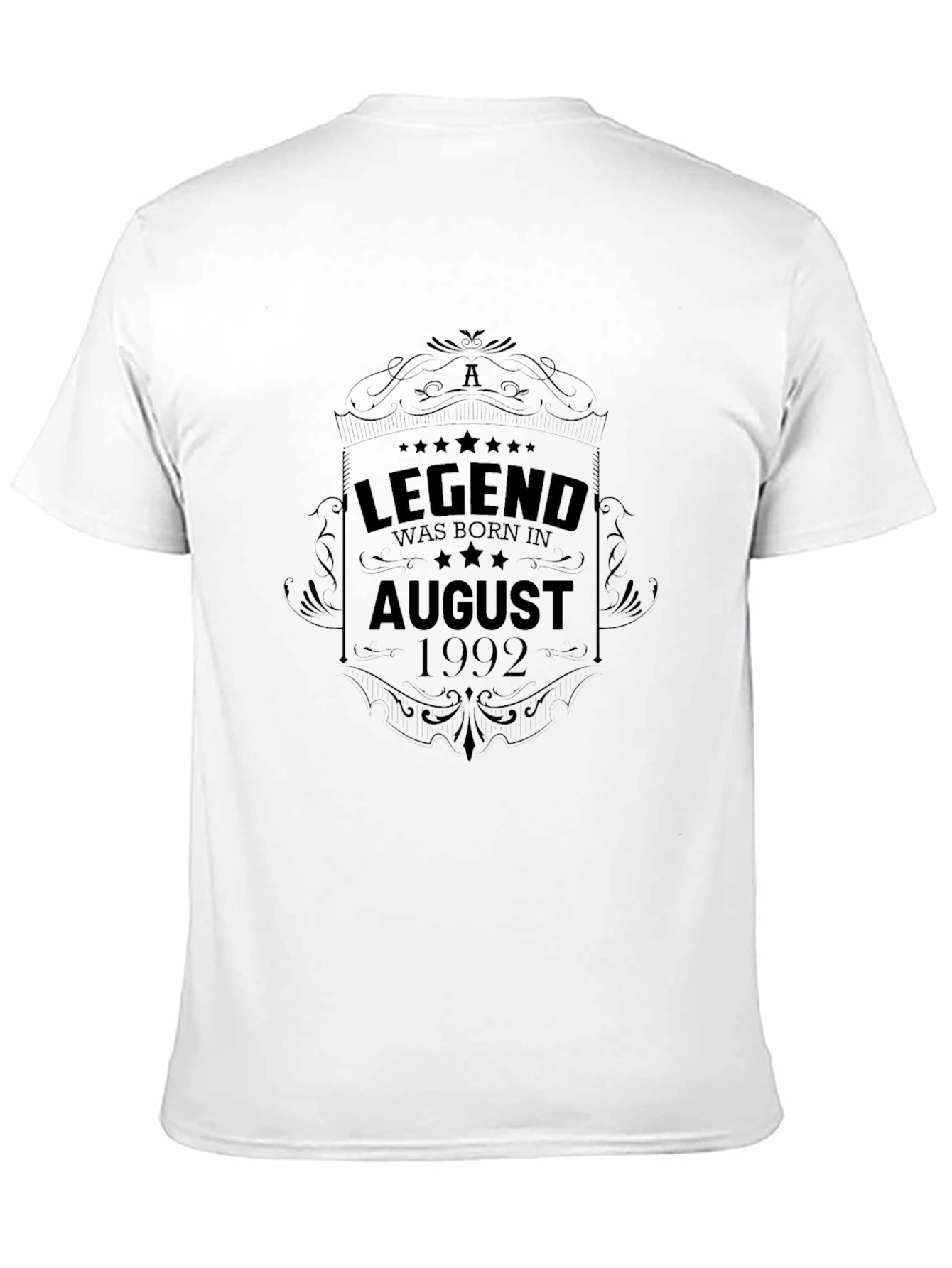 Legend Born in August 1992 Black T-Shirt