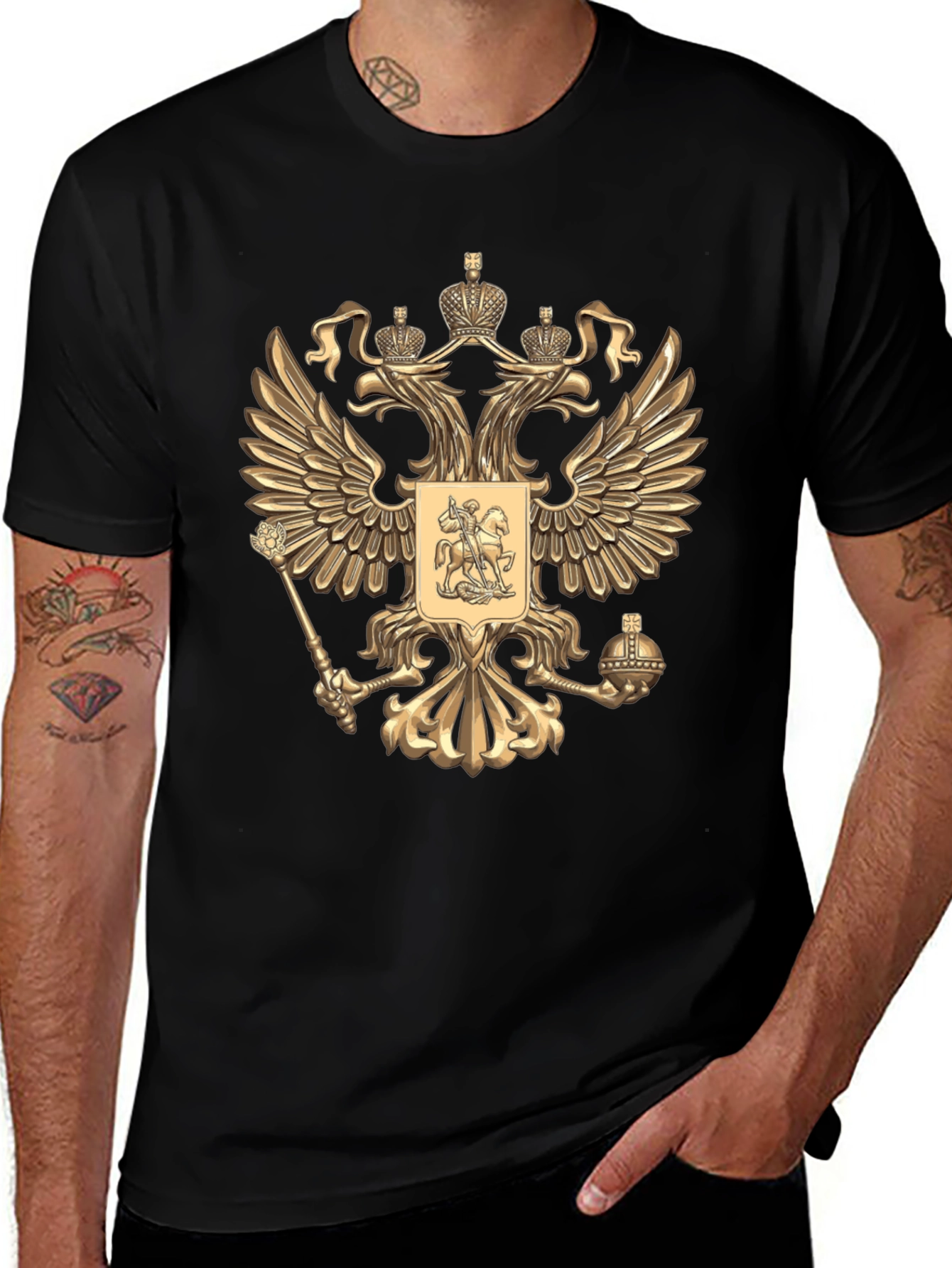 Russian Coat of Arms Black T-Shirt